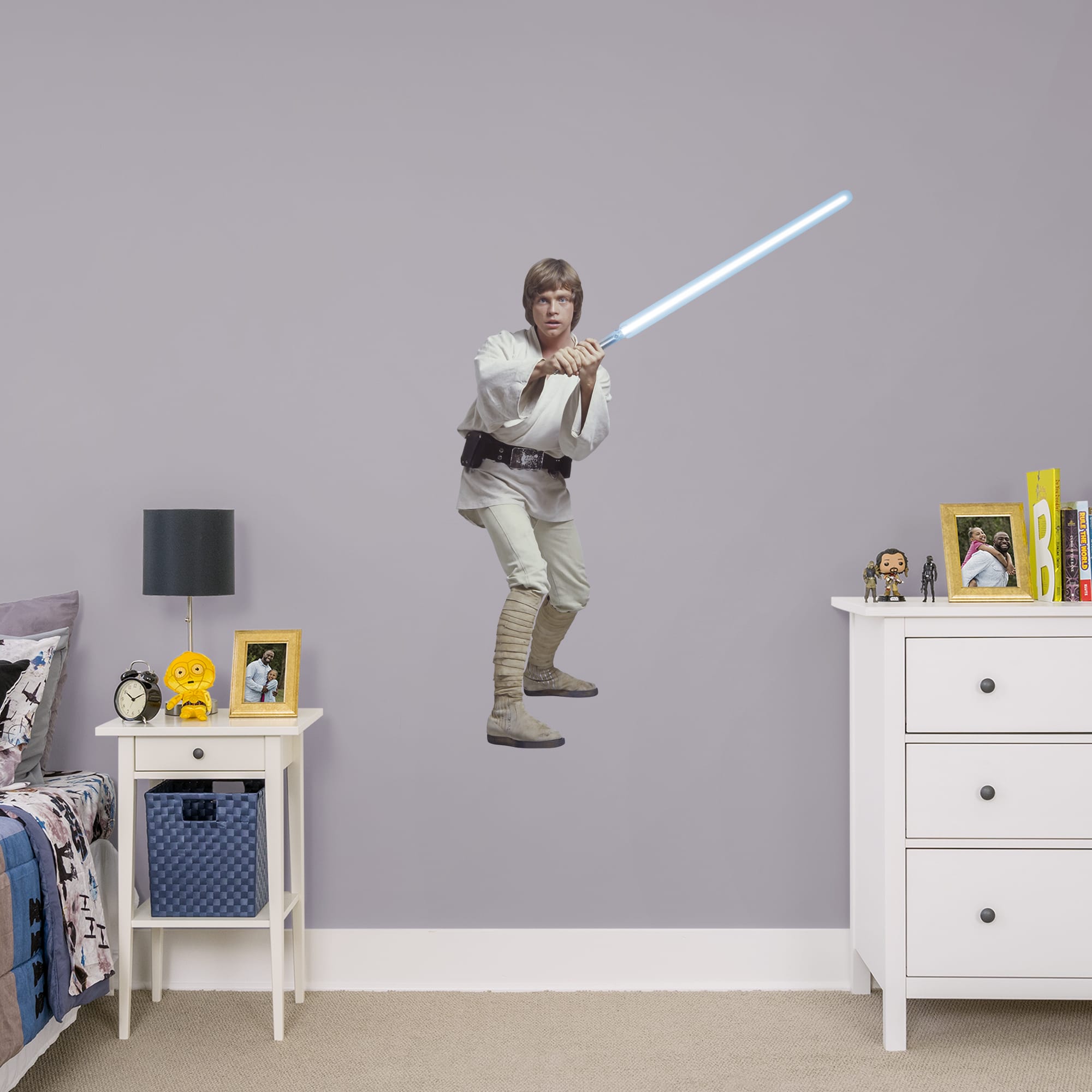 Luke Skywalker - Officially Licensed Removable Wall Decal Giant Character + 2 Decals (42"W x 58"H) by Fathead | Vinyl