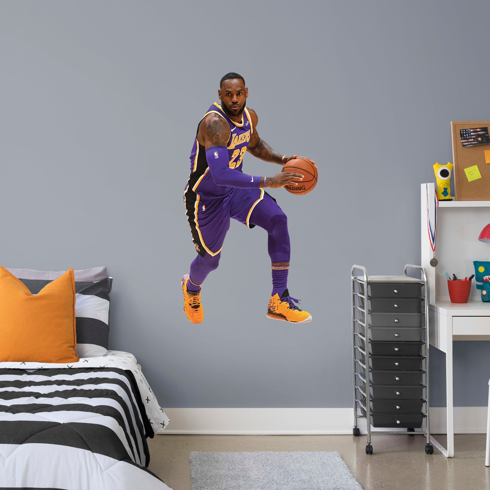 LeBron James for Los Angeles Lakers: Statement Jersey - Officially Licensed NBA Removable Wall Decal Giant Athlete + 2 Decals (2