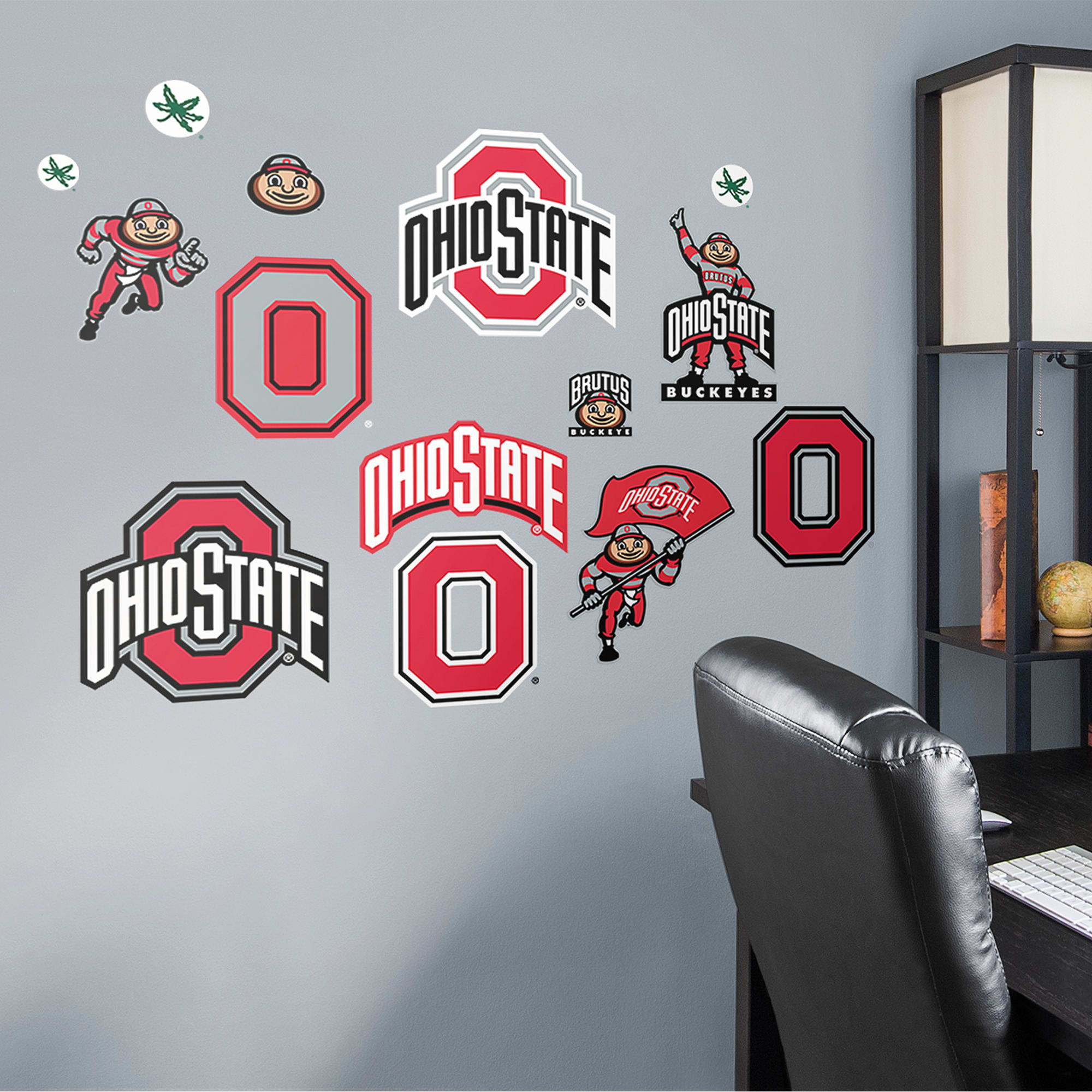 Ohio State Buckeyes: Logo Assortment - Officially Licensed Removable Wall Decals 75"W x 39.5"H by Fathead | Vinyl