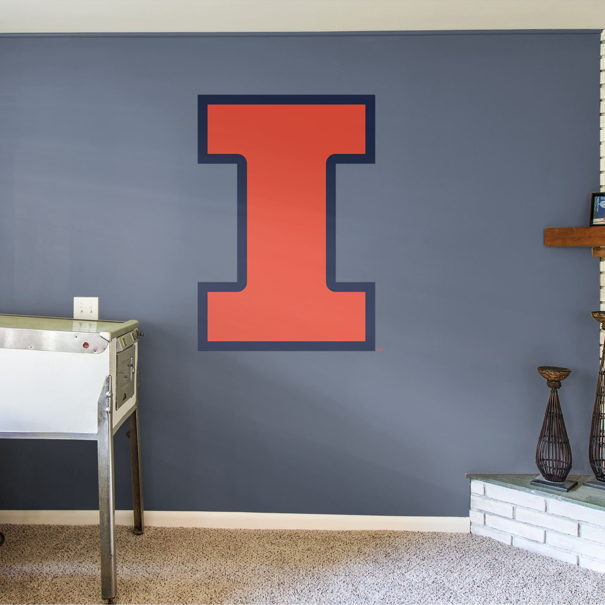 Illinois Fighting Illini: Logo - Officially Licensed Removable Wall Decal 35.0"W x 51.0"H by Fathead | Vinyl