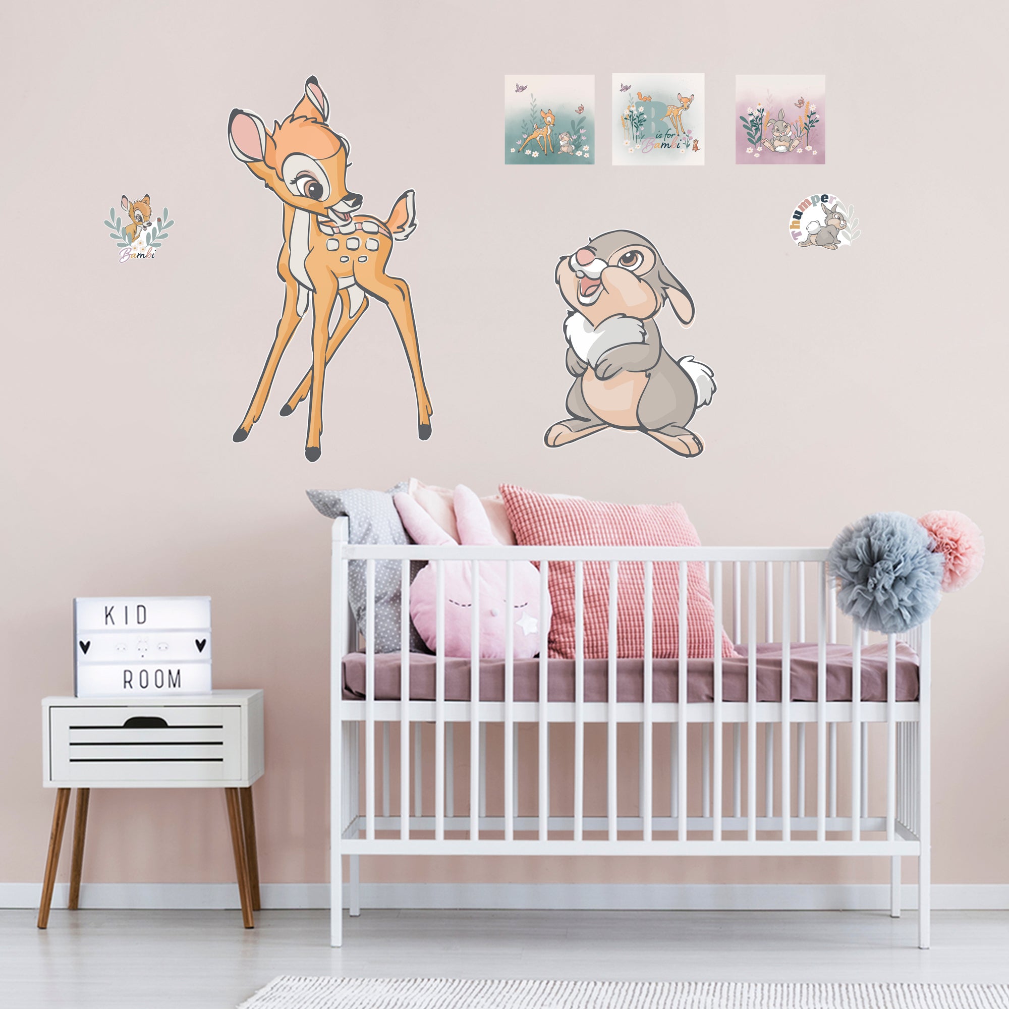 Bambi and Thumper Before the Bloom - Officially Licensed Disney Removable Wall Decal Giant Character + 6 Decals (23"W x 43"H) by