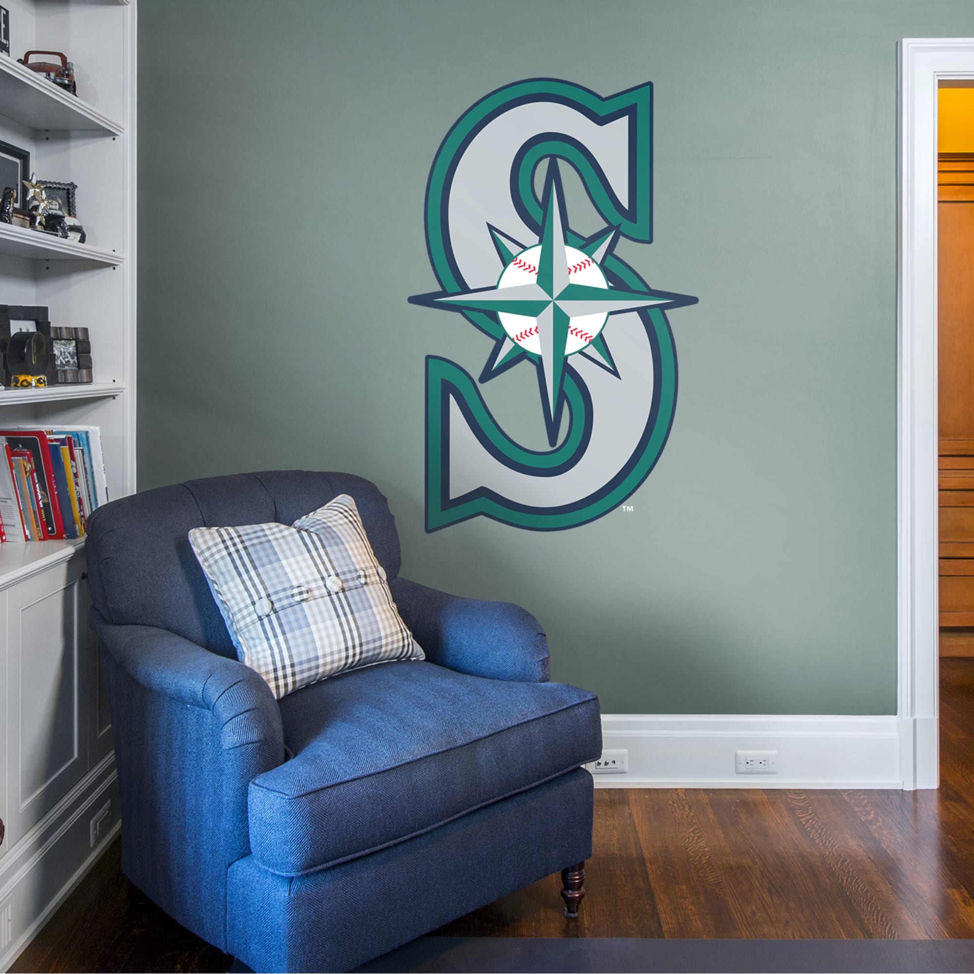 Seattle Mariners: Alternate Logo - Officially Licensed MLB Removable Wall Decal 33"W x 52"H by Fathead | Vinyl