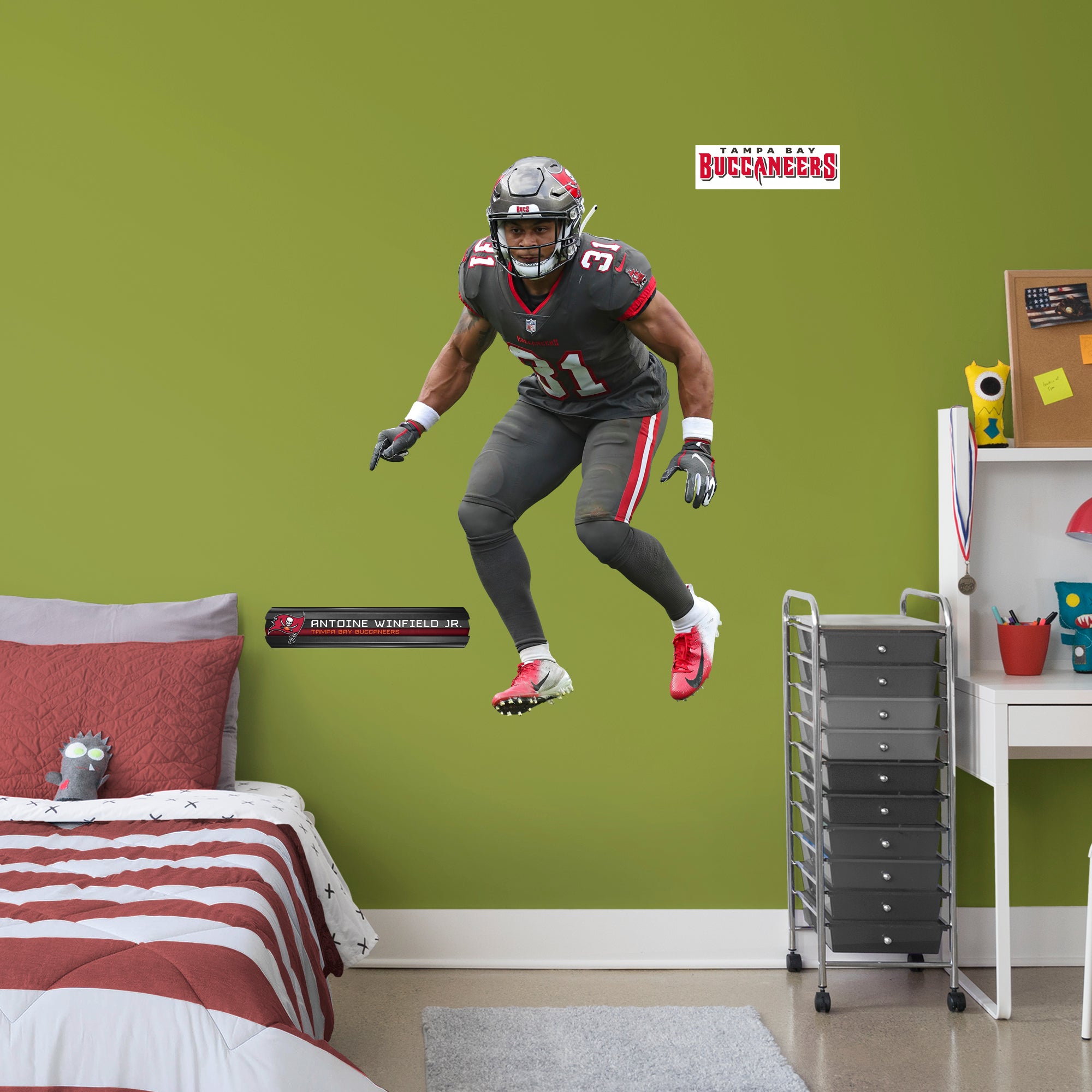 Antoine Winfield Jr. 2020 - Officially Licensed NFL Removable Wall Decal Giant Athlete + 2 Decals (27"W x 51"H) by Fathead | Vin