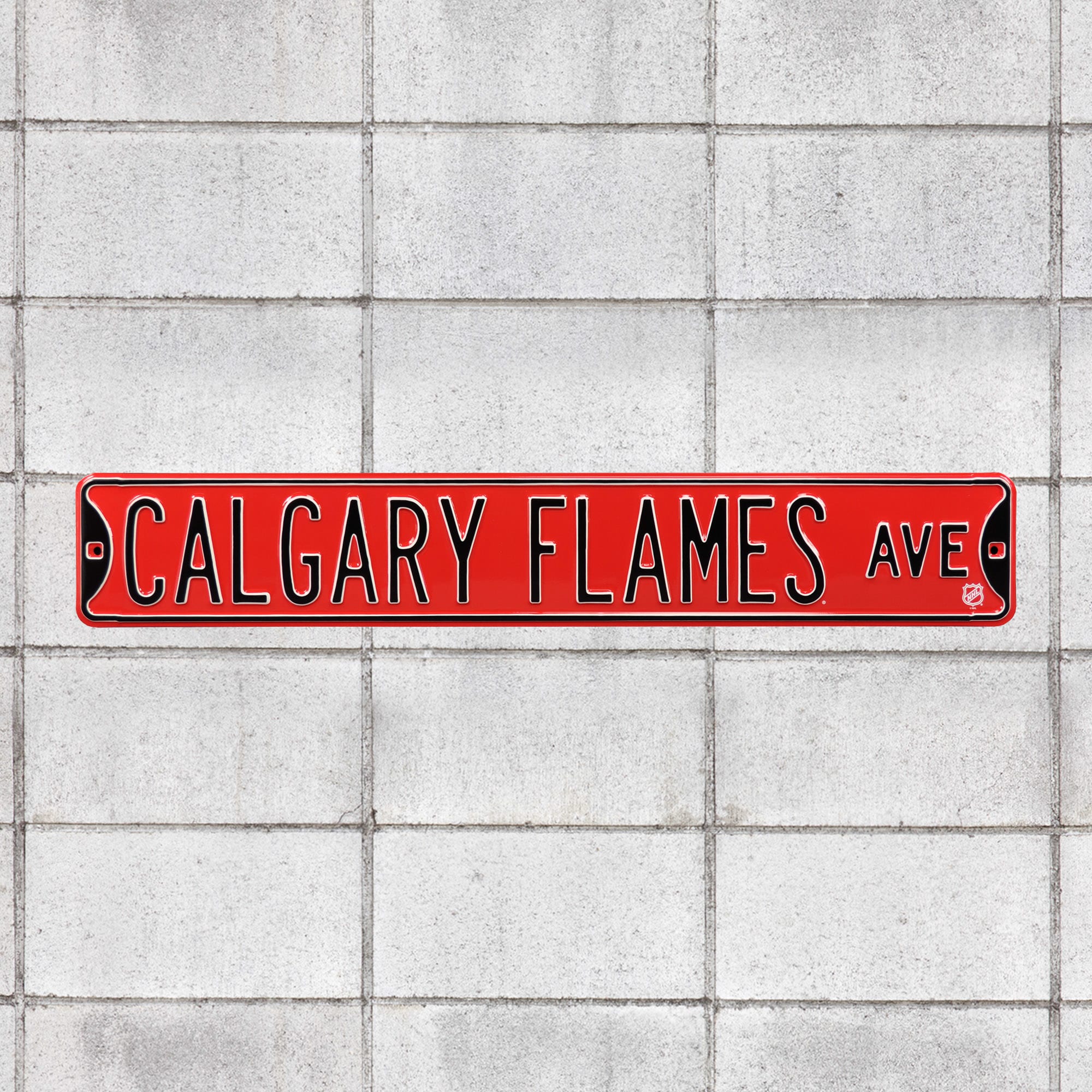 Calgary Flames: Calgary Flames Avenue - Officially Licensed NHL Metal Street Sign 36.0"W x 6.0"H by Fathead | 100% Steel