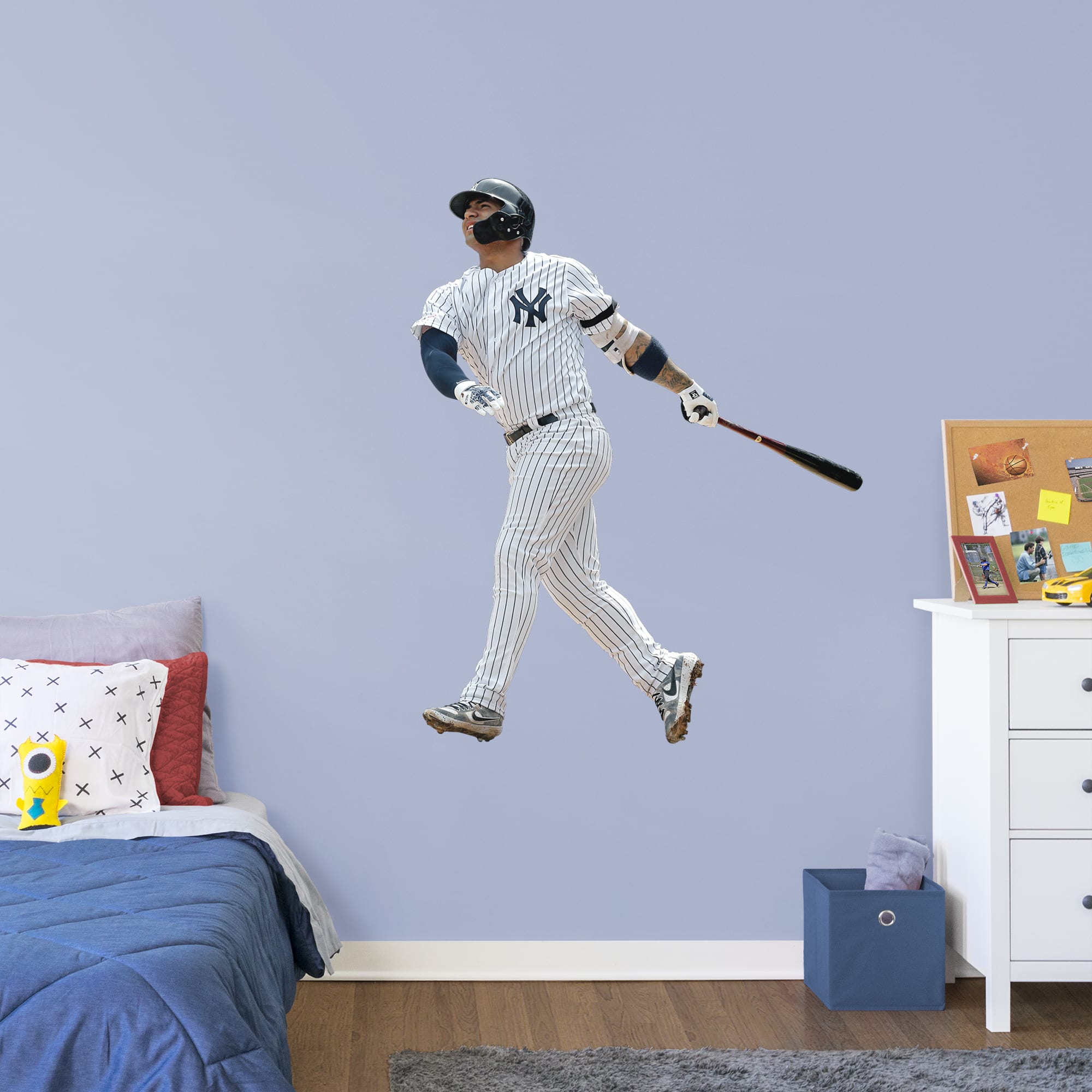 Gleyber Torres for New York Yankees - Officially Licensed MLB Removable Wall Decal Giant Athlete + 2 Decals (41"W x 51"H) by Fat