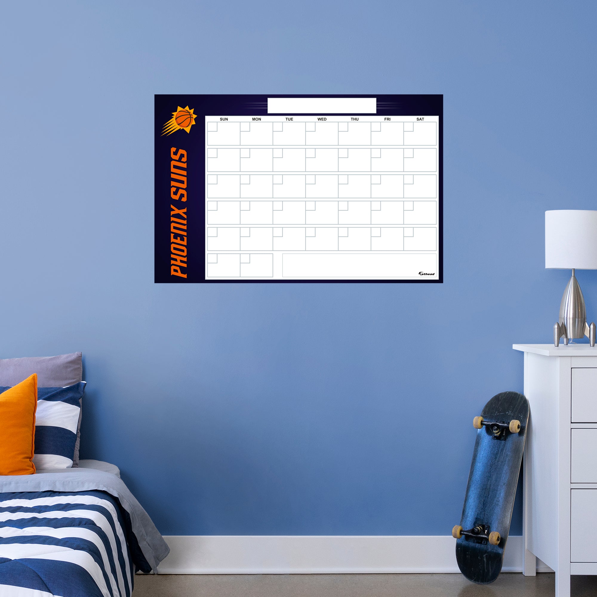 Phoenix Suns Dry Erase Calendar - Officially Licensed NBA Removable Wall Decal Giant Decal (34"W x 52"H) by Fathead | Vinyl