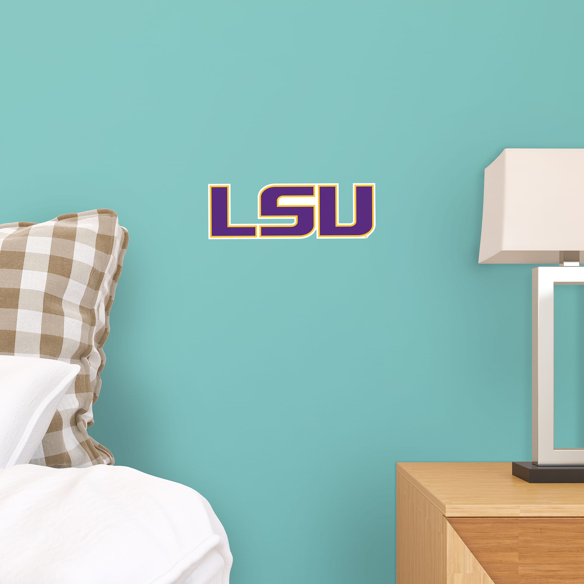 LSU Tigers: Logo - Officially Licensed Removable Wall Decal 12.5"W x 4.0"H by Fathead | Vinyl