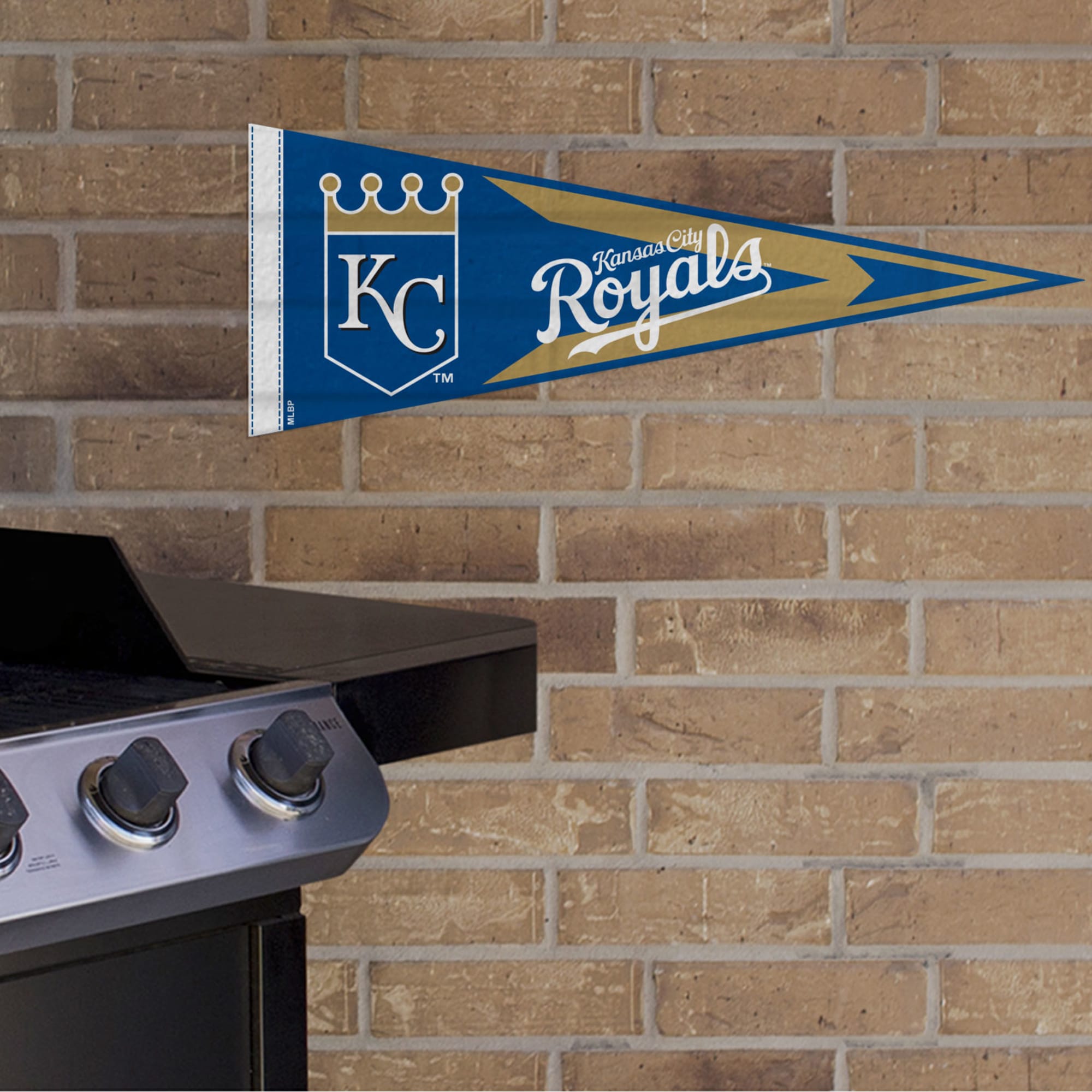 Kansas City Royals: Pennant - Officially Licensed MLB Outdoor Graphic 24.0"W x 9.0"H by Fathead | Wood/Aluminum