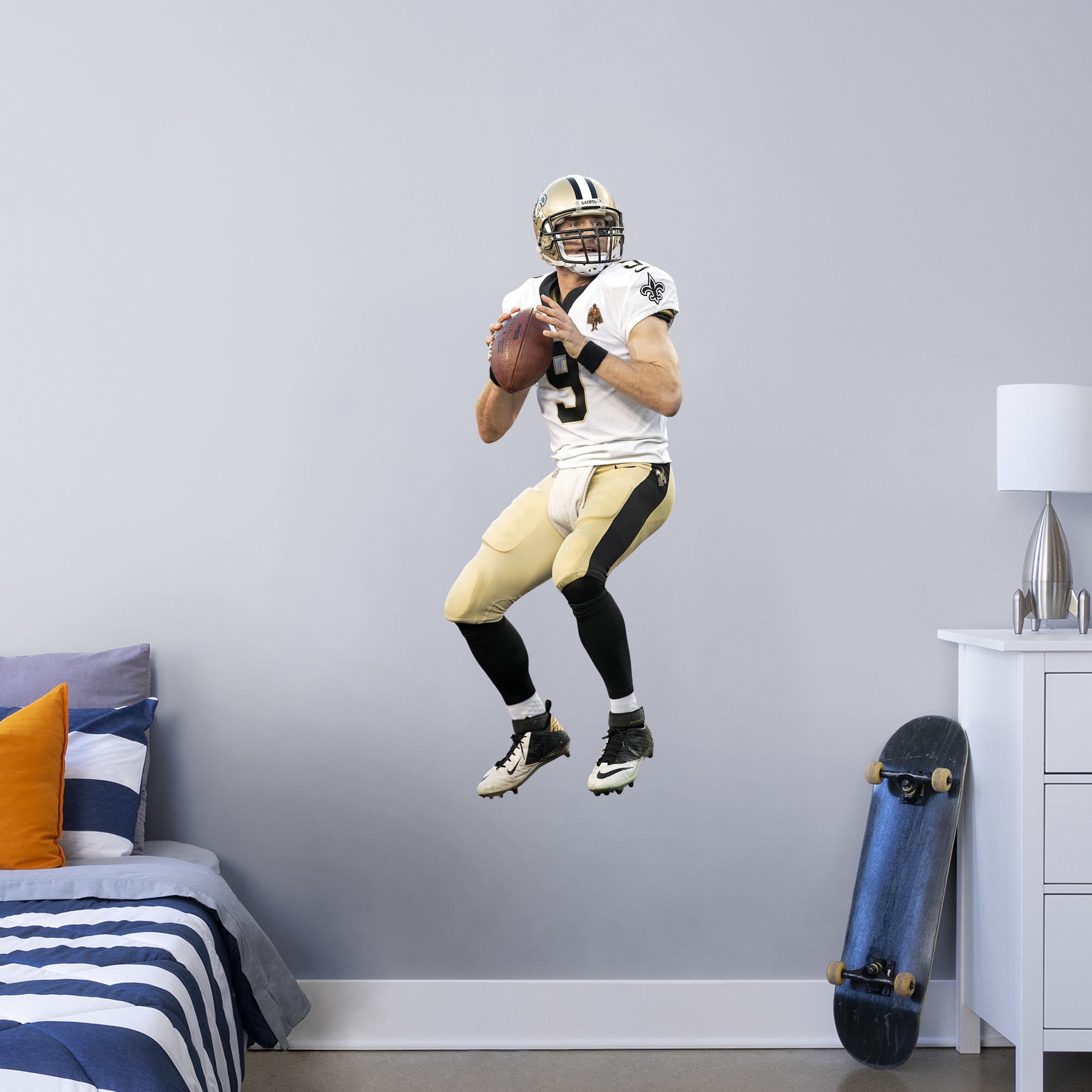 Drew Brees for New Orleans Saints - Officially Licensed NFL Removable Wall Decal Giant Athlete + 1 Decals (20"W x 51"H) by Fathe