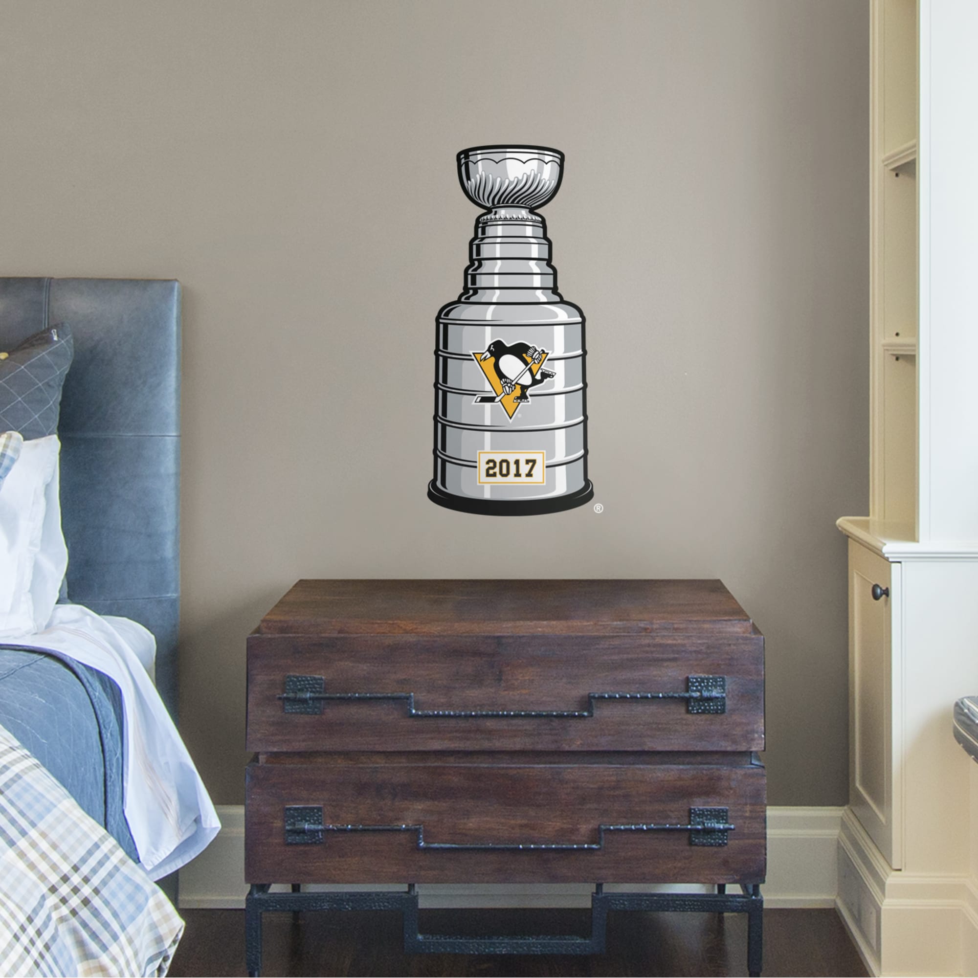 Pittsburgh Penguins: 2017 Stanley Cup Trophy - Officially Licensed NHL Removable Wall Decal 16.0"W x 33.0"H by Fathead | Vinyl