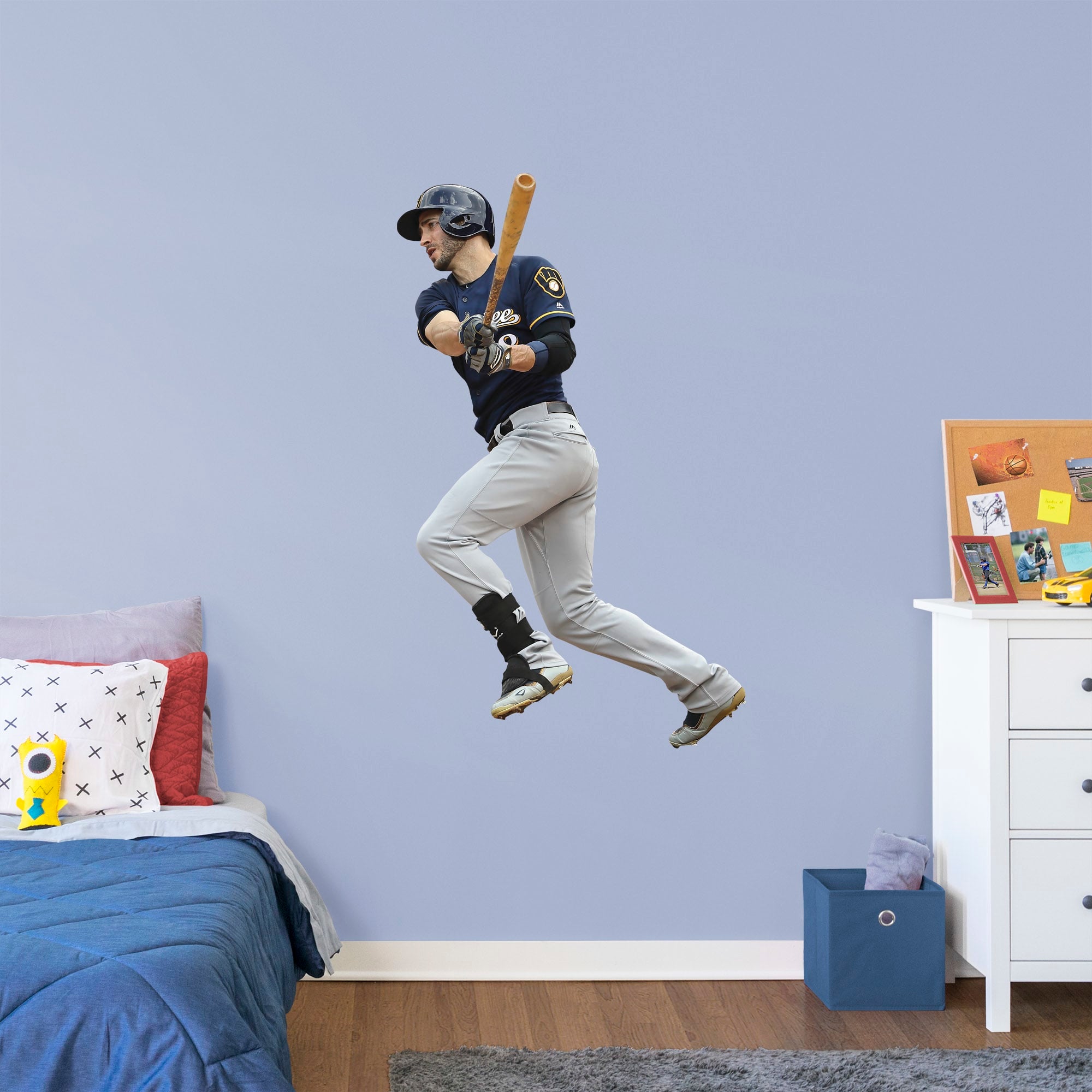 Ryan Braun for Milwaukee Brewers - Officially Licensed MLB Removable Wall Decal Giant Athlete + 2 Decals (31"W x 51"H) by Fathea