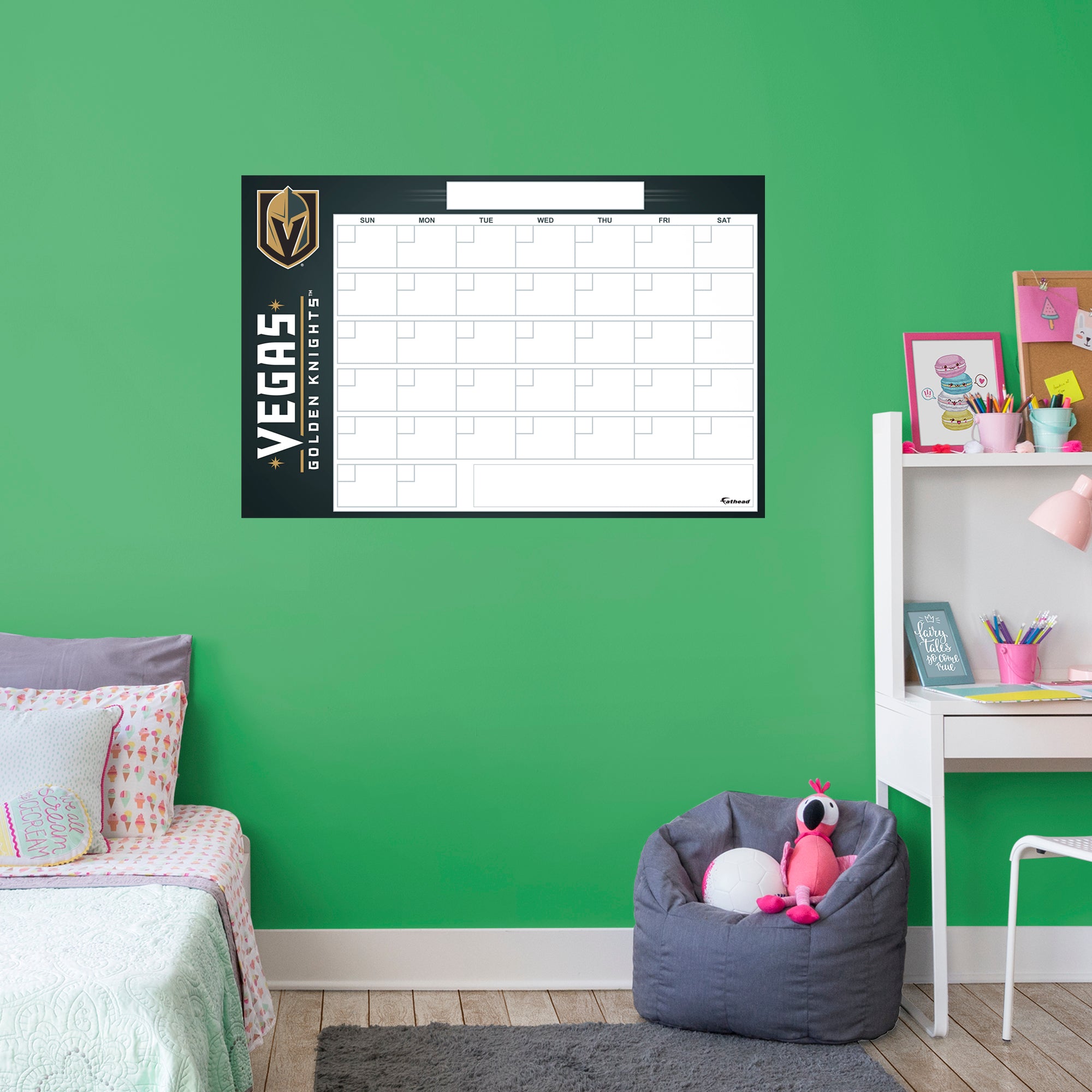 Vegas Golden Knights Dry Erase Calendar - Officially Licensed NHL Removable Wall Decal Giant Decal (57"W x 34"H) by Fathead | Vi