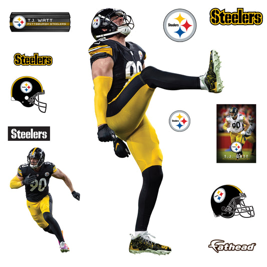 Pittsburgh Steelers: Jerome Bettis Legend - NFL Removable Wall Adhesive Wall Decal Life-Size Athlete +12 Wall Decals 54W x 77H