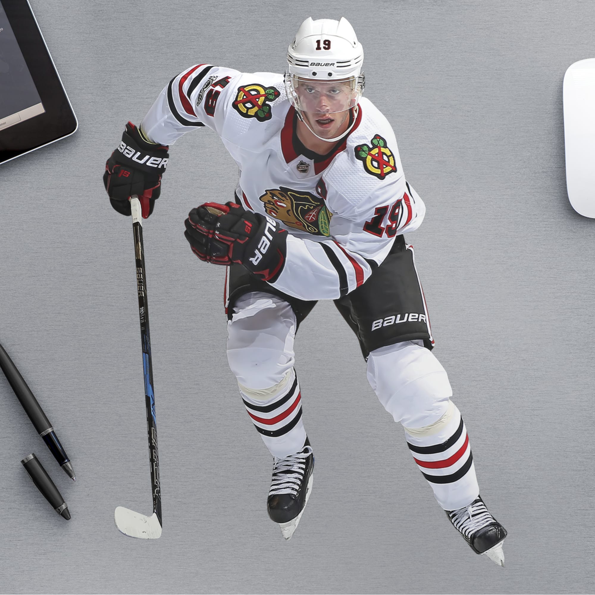Jonathan Toews for Chicago Blackhawks - Officially Licensed NHL Removable Wall Decal 12.0"W x 17.0"H by Fathead | Vinyl