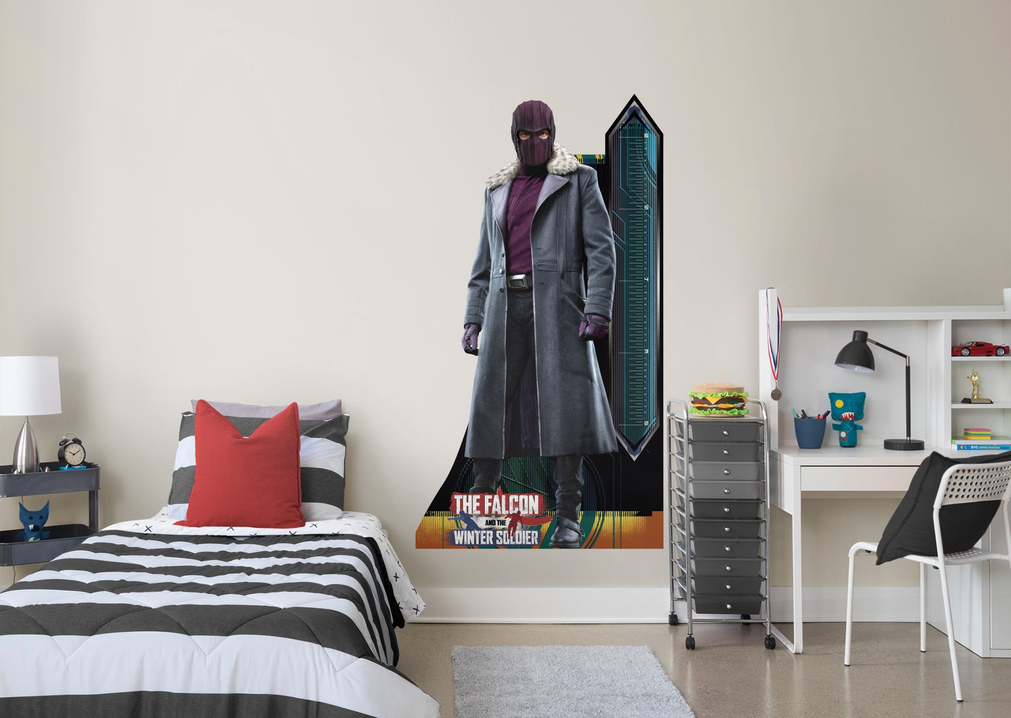 The Falcon & The Winter Soldier Growth Chart BARON ZEMO - Officially Licensed Marvel Removable Wall Decal Growth Chart (75"W x 3