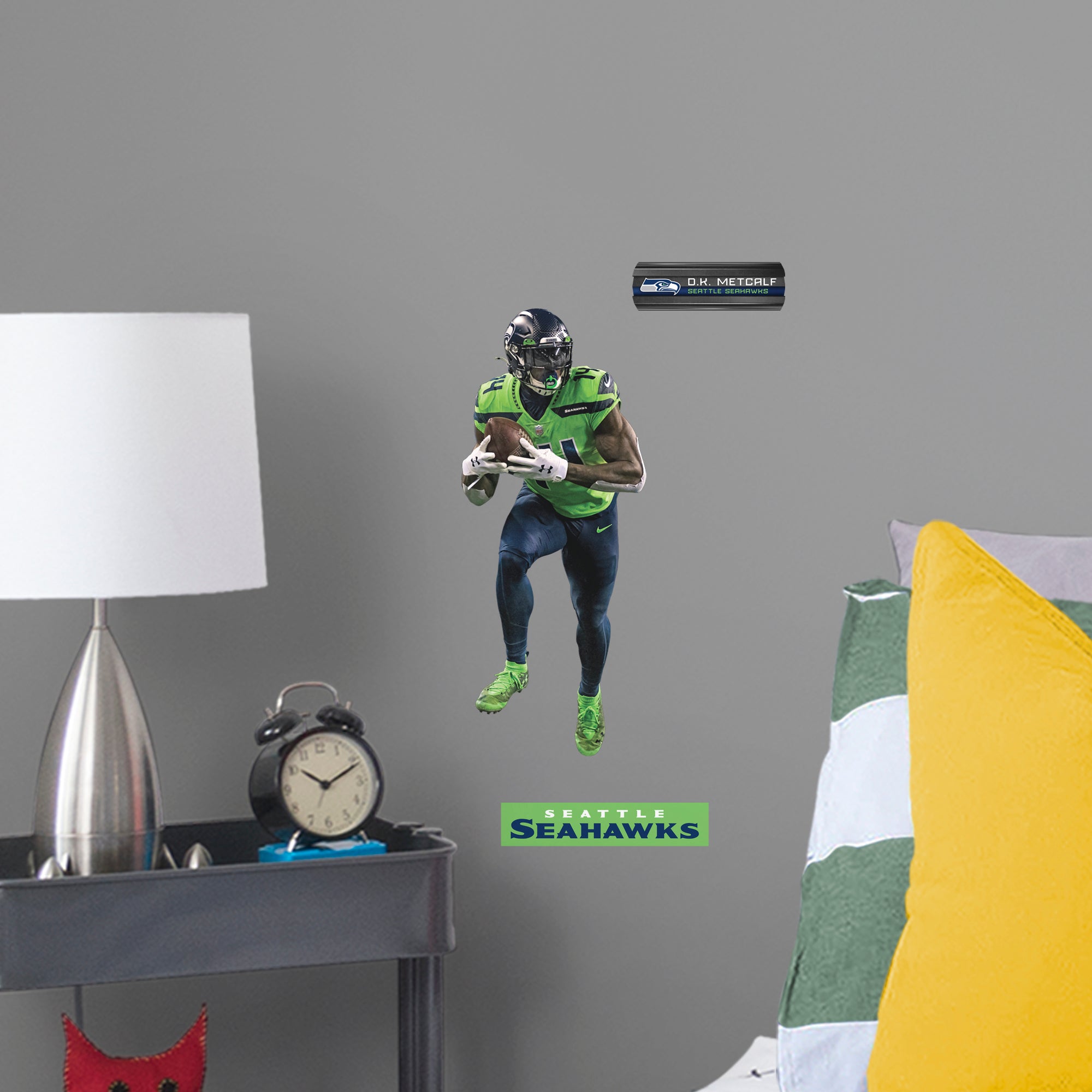 D.K. Metcalf 2020 Green Jersey - Officially Licensed NFL Removable Wall Decal Large by Fathead | Vinyl