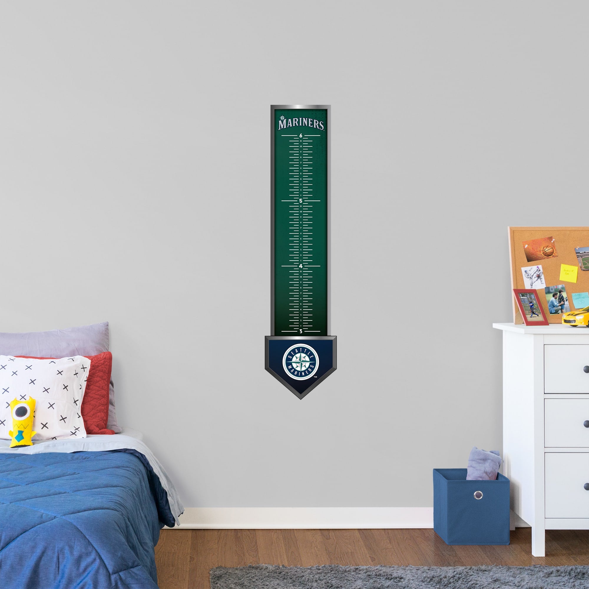 Seattle Mariners: Growth Chart - Officially Licensed MLB Removable Wall Graphic 13.0"W x 54.0"H by Fathead | Vinyl