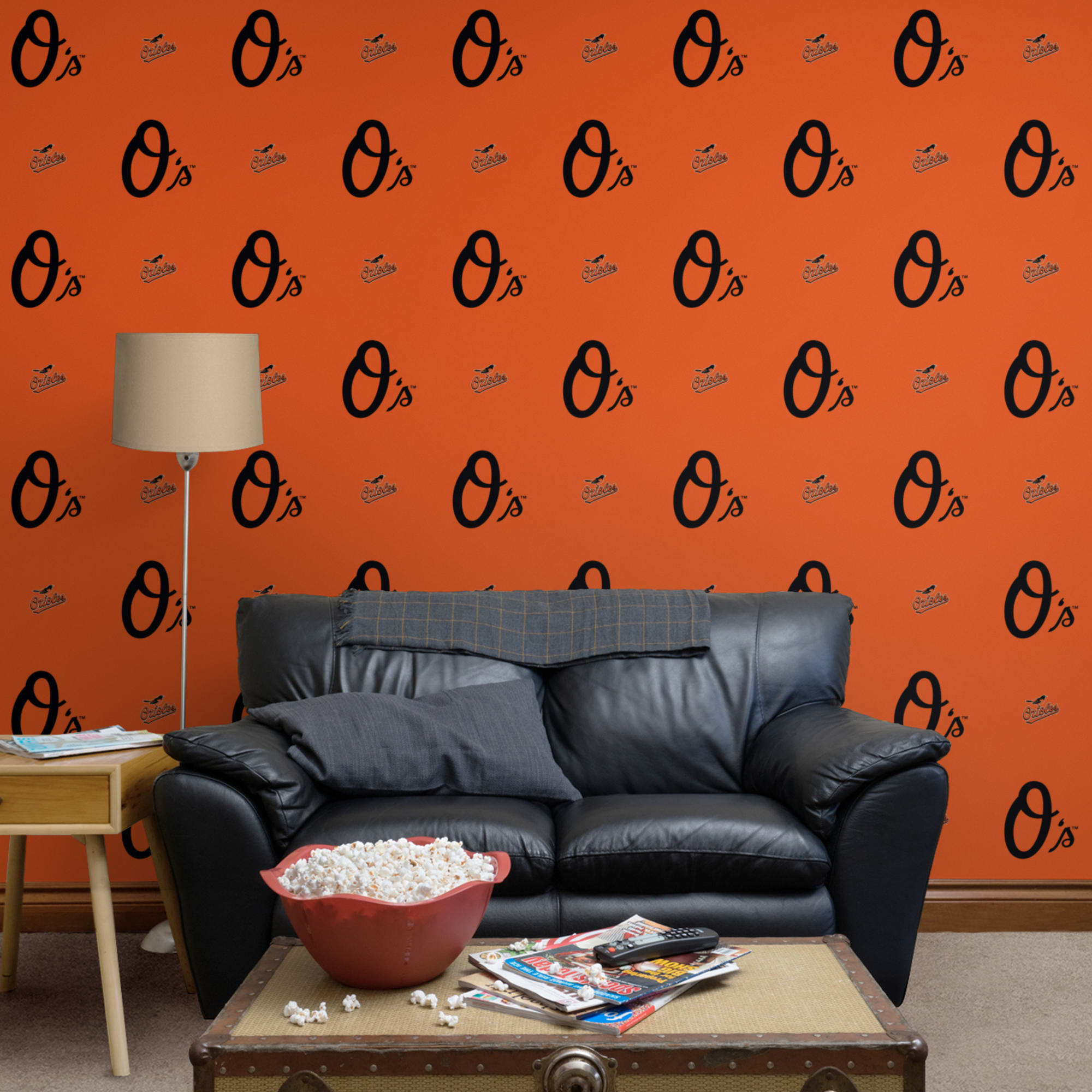 Baltimore Orioles: Logo Pattern - Officially Licensed Removable Wallpaper 12" x 12" Sample by Fathead