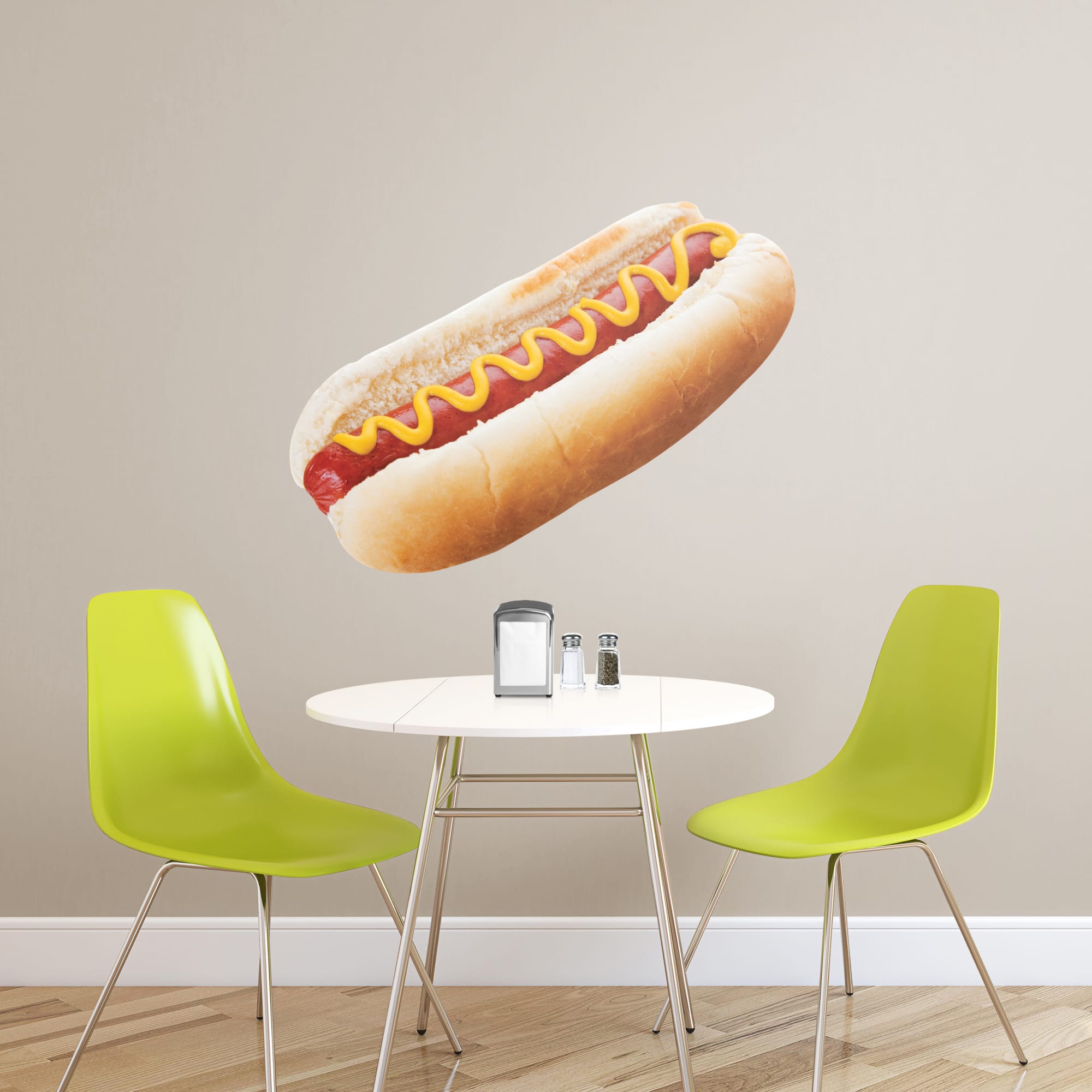 Hot Dog - Removable Vinyl Decal Giant Hot Dog + 2 Decals (49"W x 36"H) by Fathead