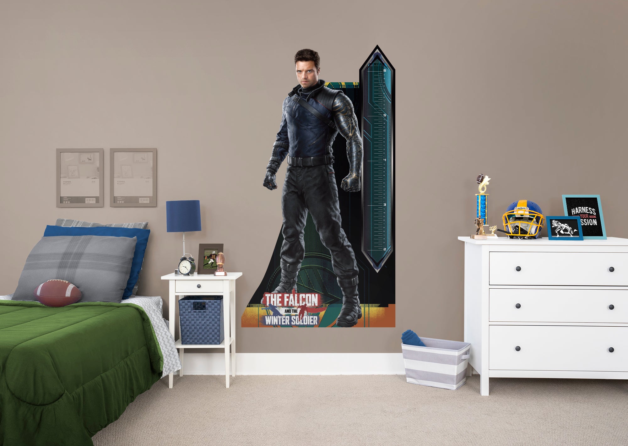 The Falcon & The Winter Soldier Growth Chart WINTER SOLDIER - Officially Licensed Marvel Removable Wall Decal Growth Chart (75"W