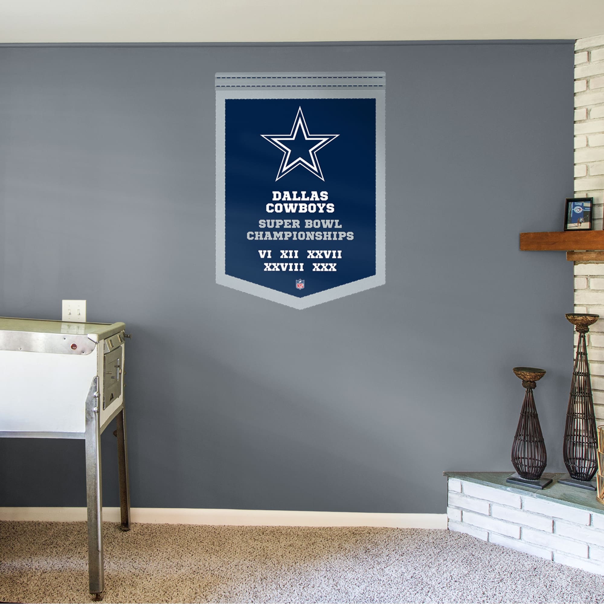 Dallas Cowboys: Super Bowl Champions Banner - Officially Licensed NFL Removable Wall Decal 34.0"W x 48.0"H by Fathead | Vinyl