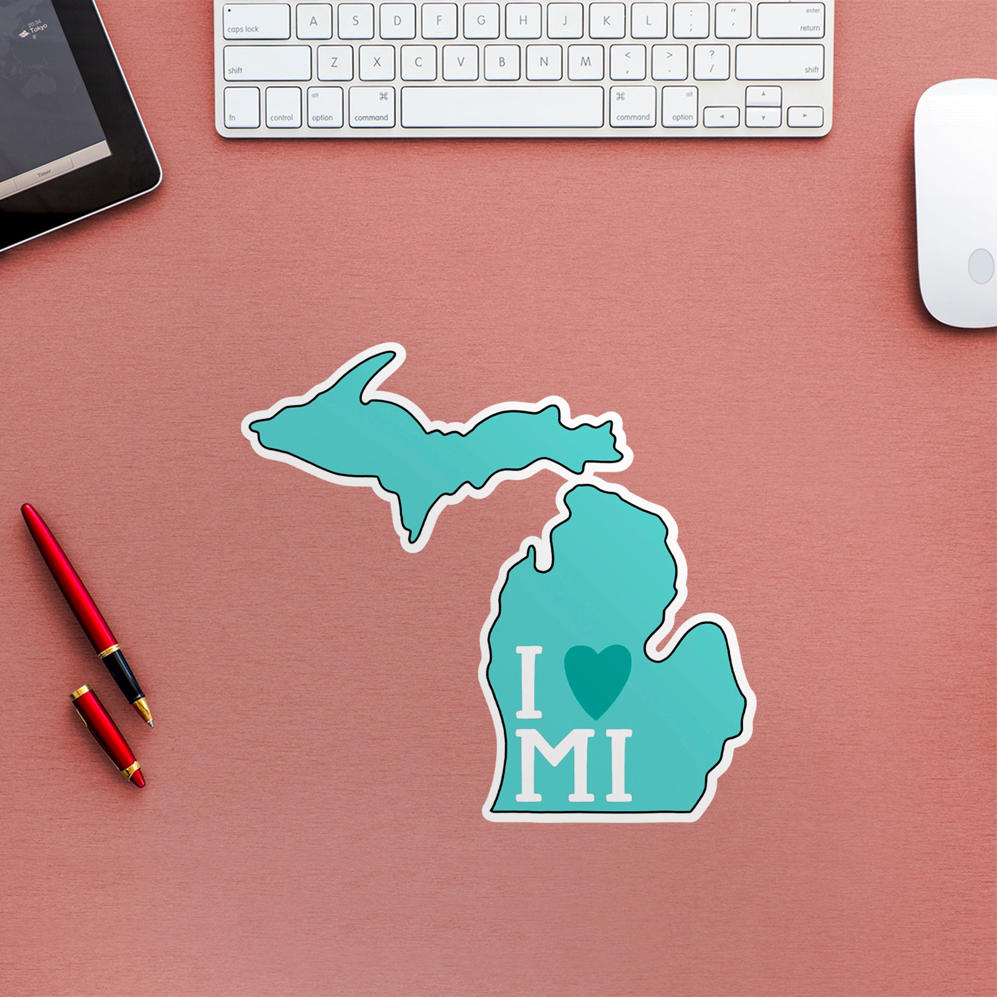 I Love Michigan - Officially Licensed Big Moods Removable Wall Decal Large by Fathead | Vinyl
