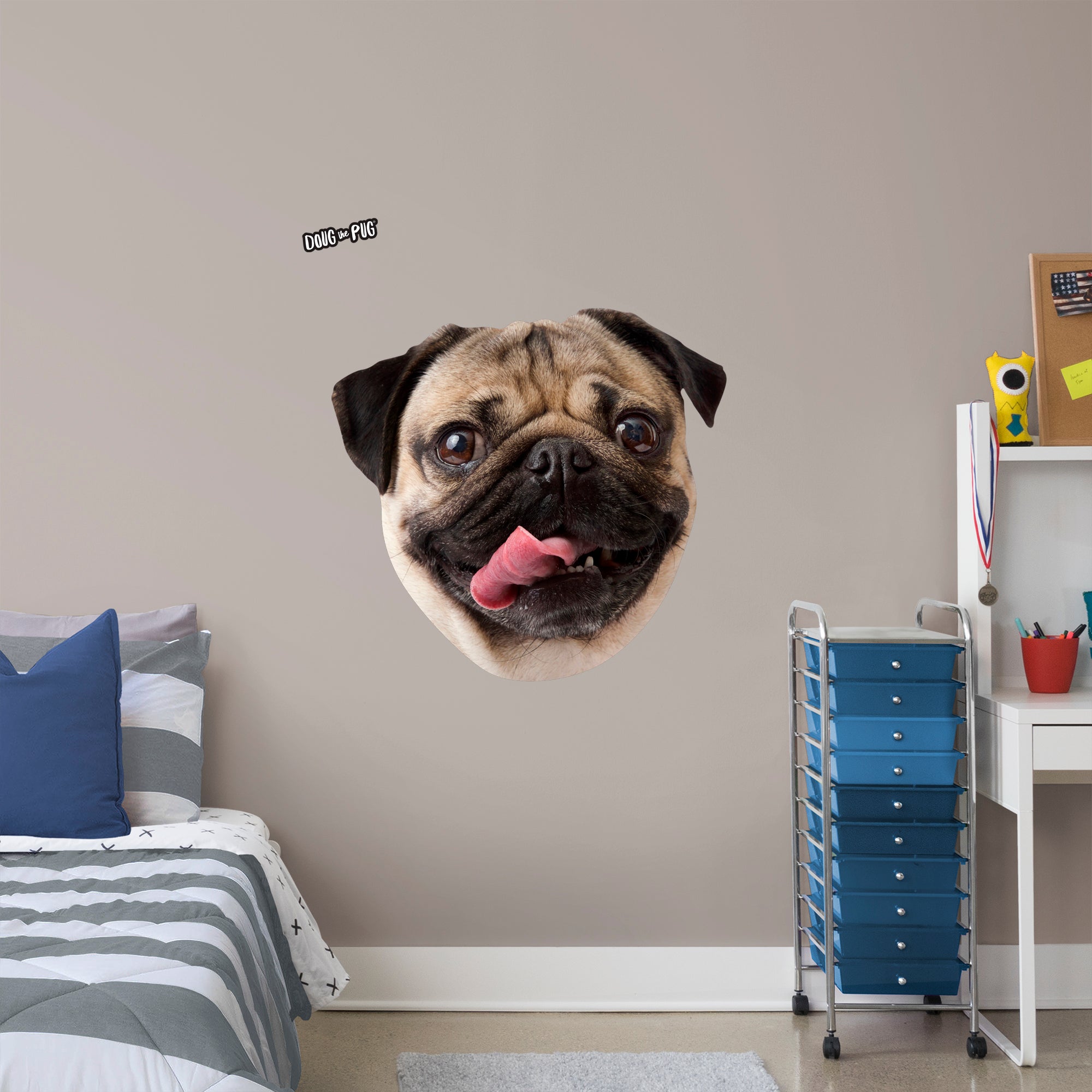 Doug the Pug: Pose 2 - Officially Licensed Removable Wall Decal Giant Character by Fathead | Vinyl