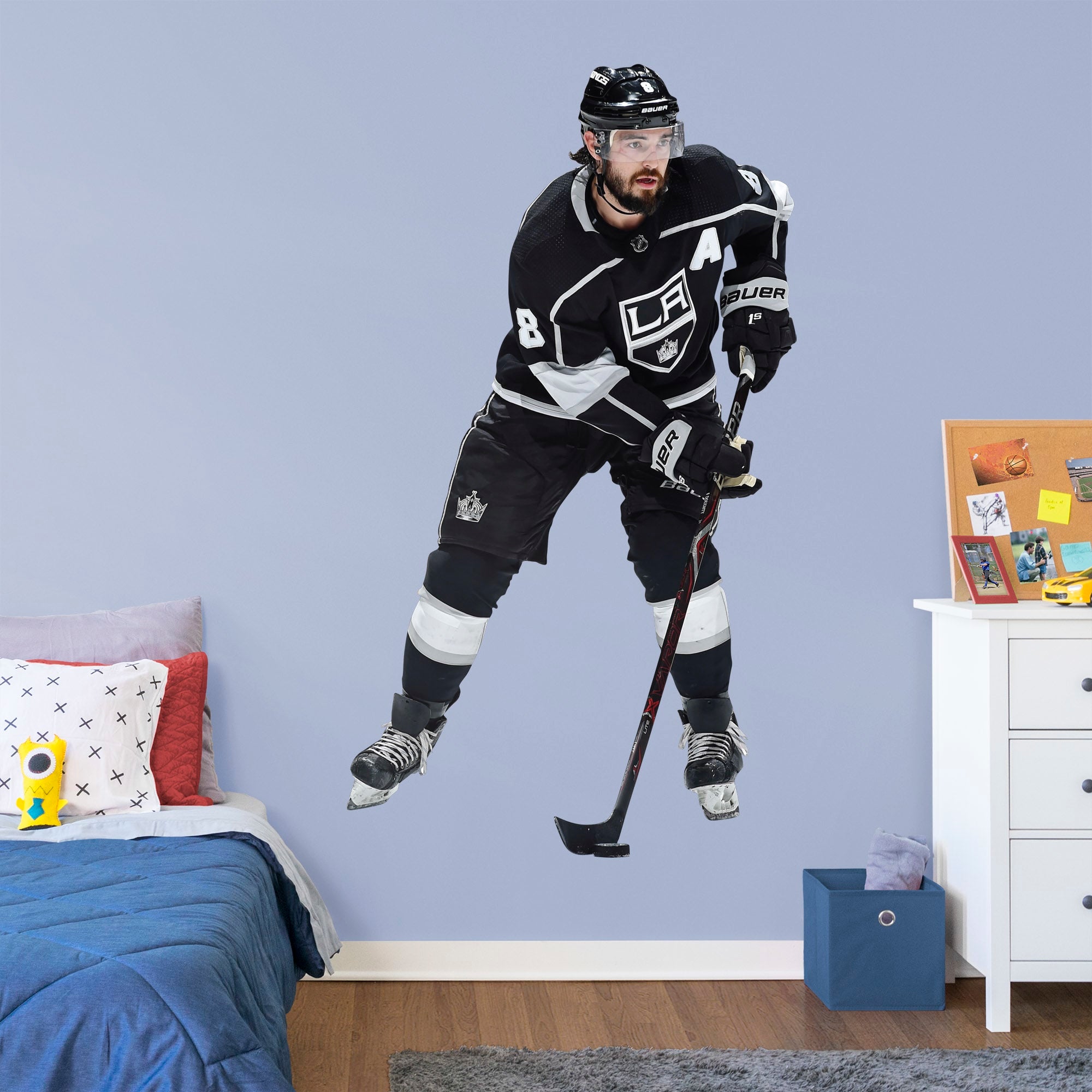Drew Doughty for Los Angeles Kings - Officially Licensed NHL Removable Wall Decal Life-Size Athlete + 2 Decals (44"W x 77"H) by