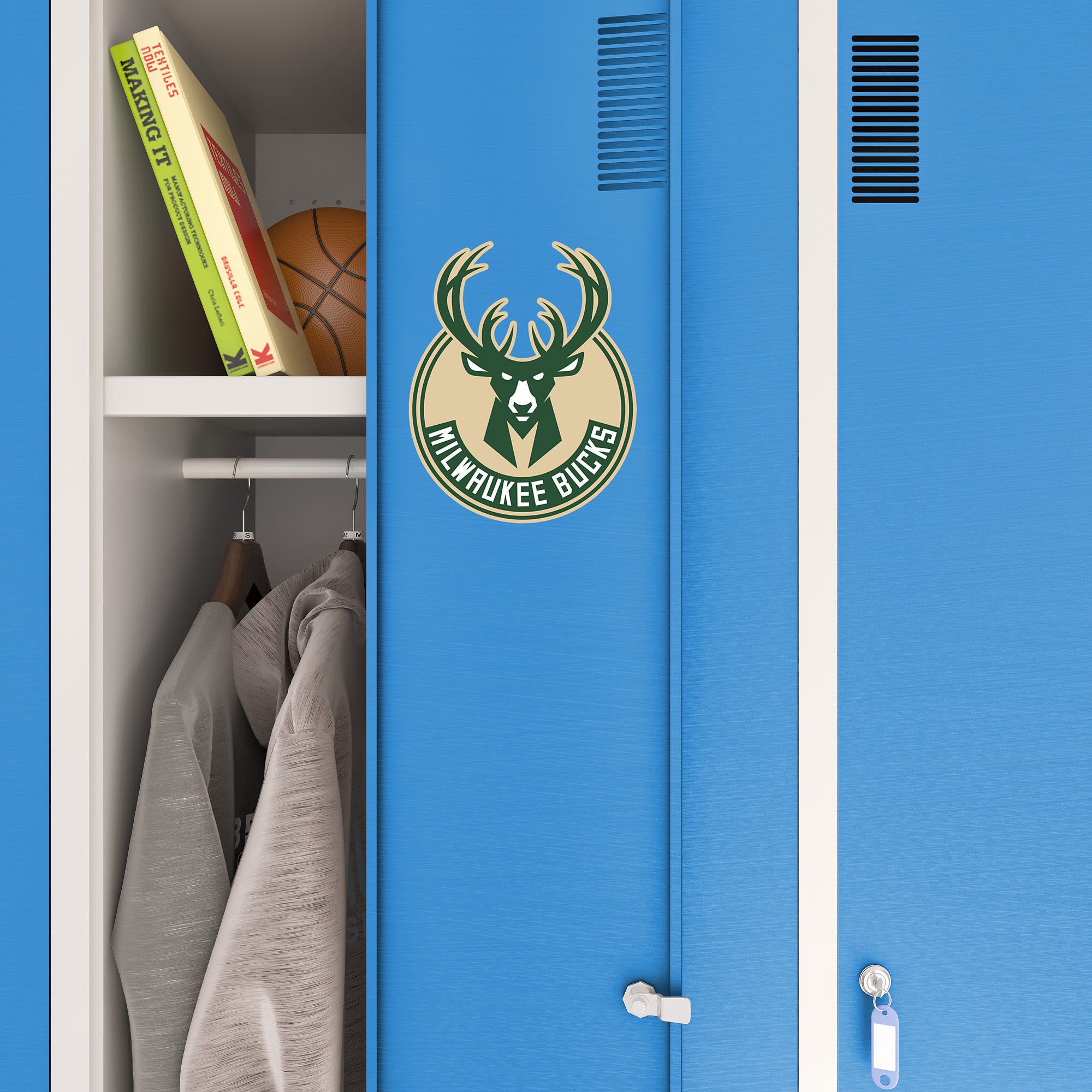 Milwaukee Bucks: Logo - Officially Licensed NBA Removable Wall Decal Large by Fathead | Vinyl