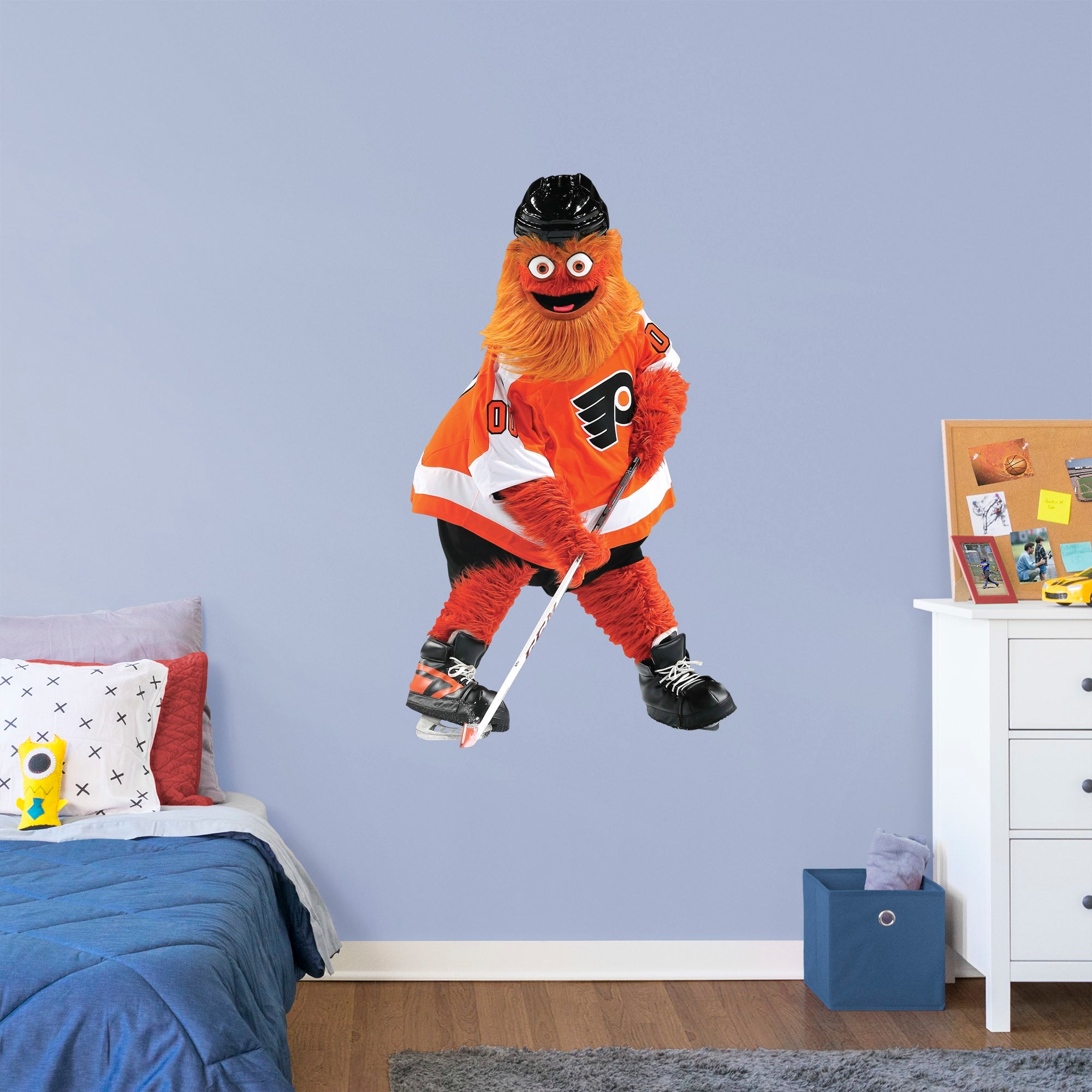 Philadelphia Flyers: Gritty Mascot - Officially Licensed NHL Removable Wall Decal Giant Mascot + 2 Team Decals by Fathead | Viny