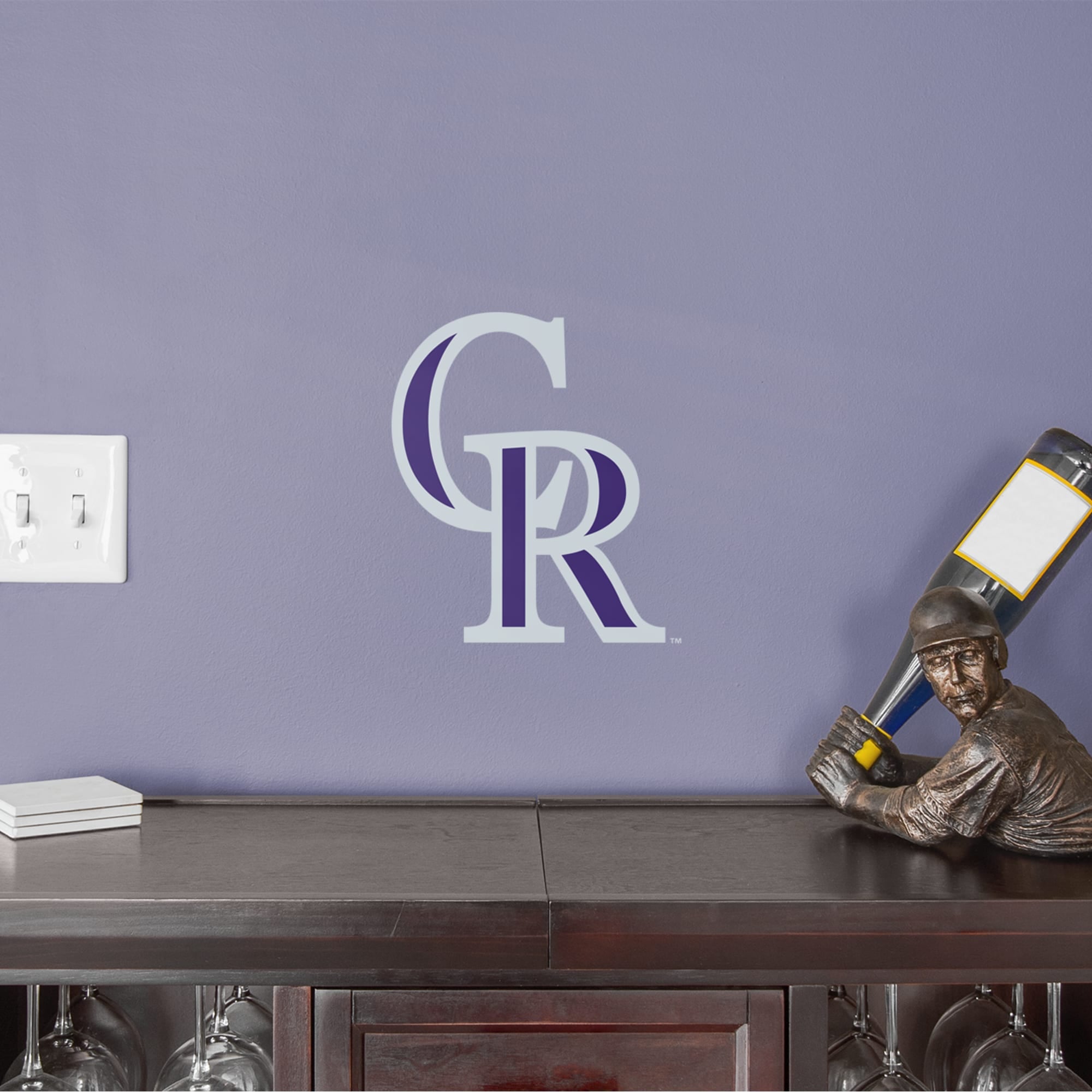 Colorado Rockies: "CR" Logo - Officially Licensed MLB Removable Wall Decal Large by Fathead | Vinyl