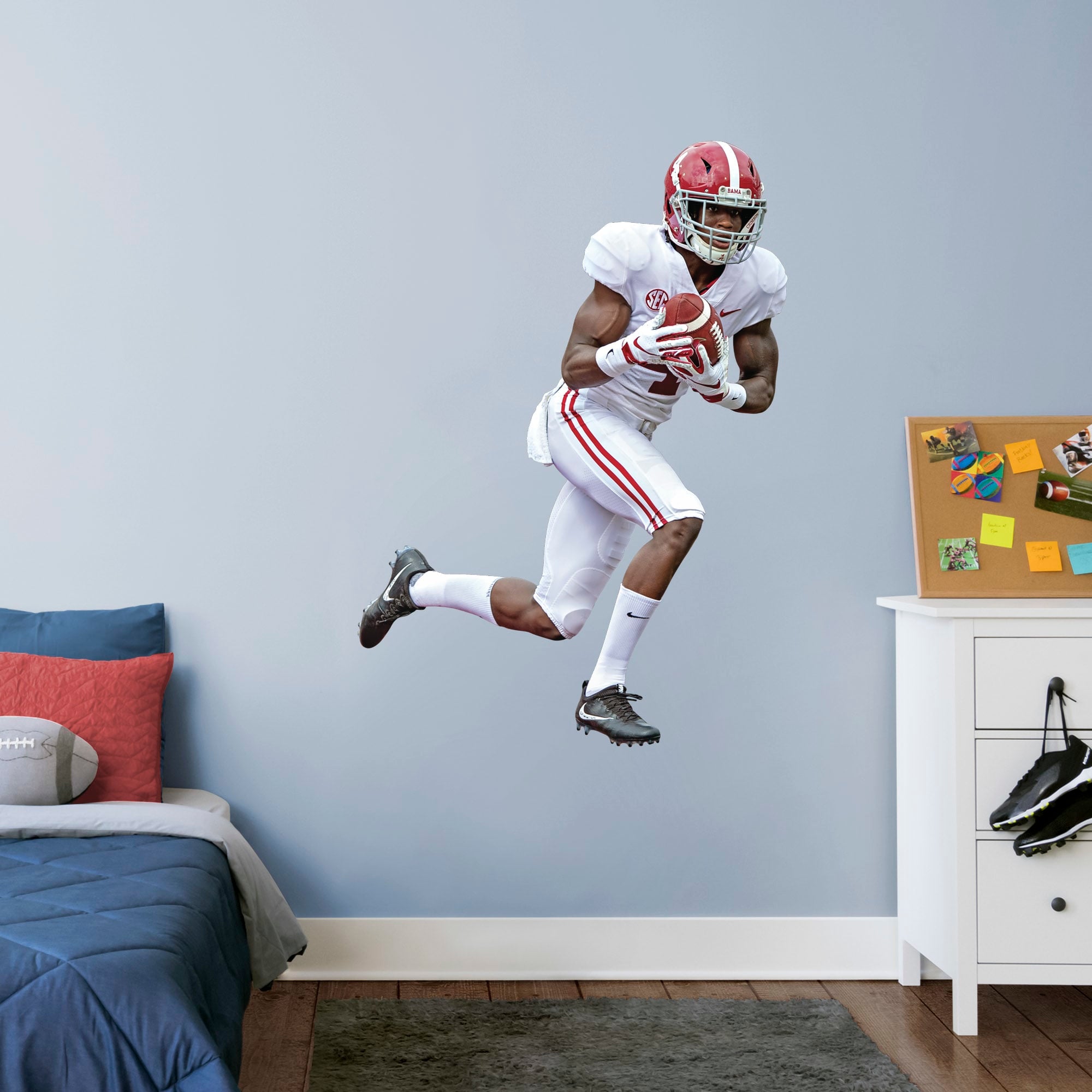 Jerry Jeudy for Alabama Crimson Tide: Alabama - Officially Licensed Removable Wall Decal Giant Athlete + 2 Decals (37"W x 51"H)