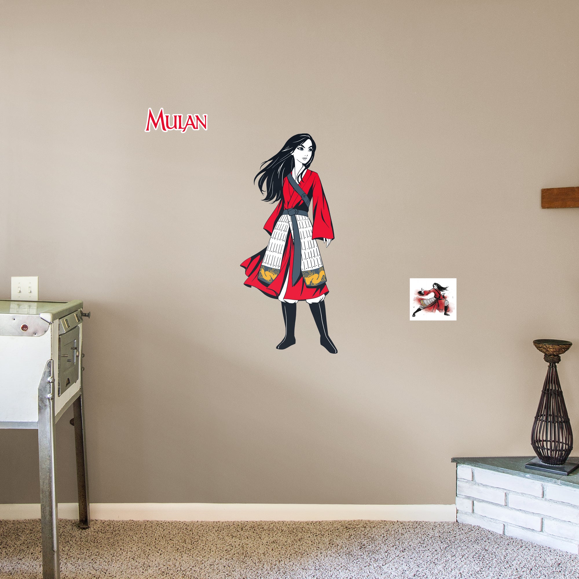 Mulan - Illustrated-Officially Licensed Disney Removable Wall Decal XL by Fathead | Vinyl