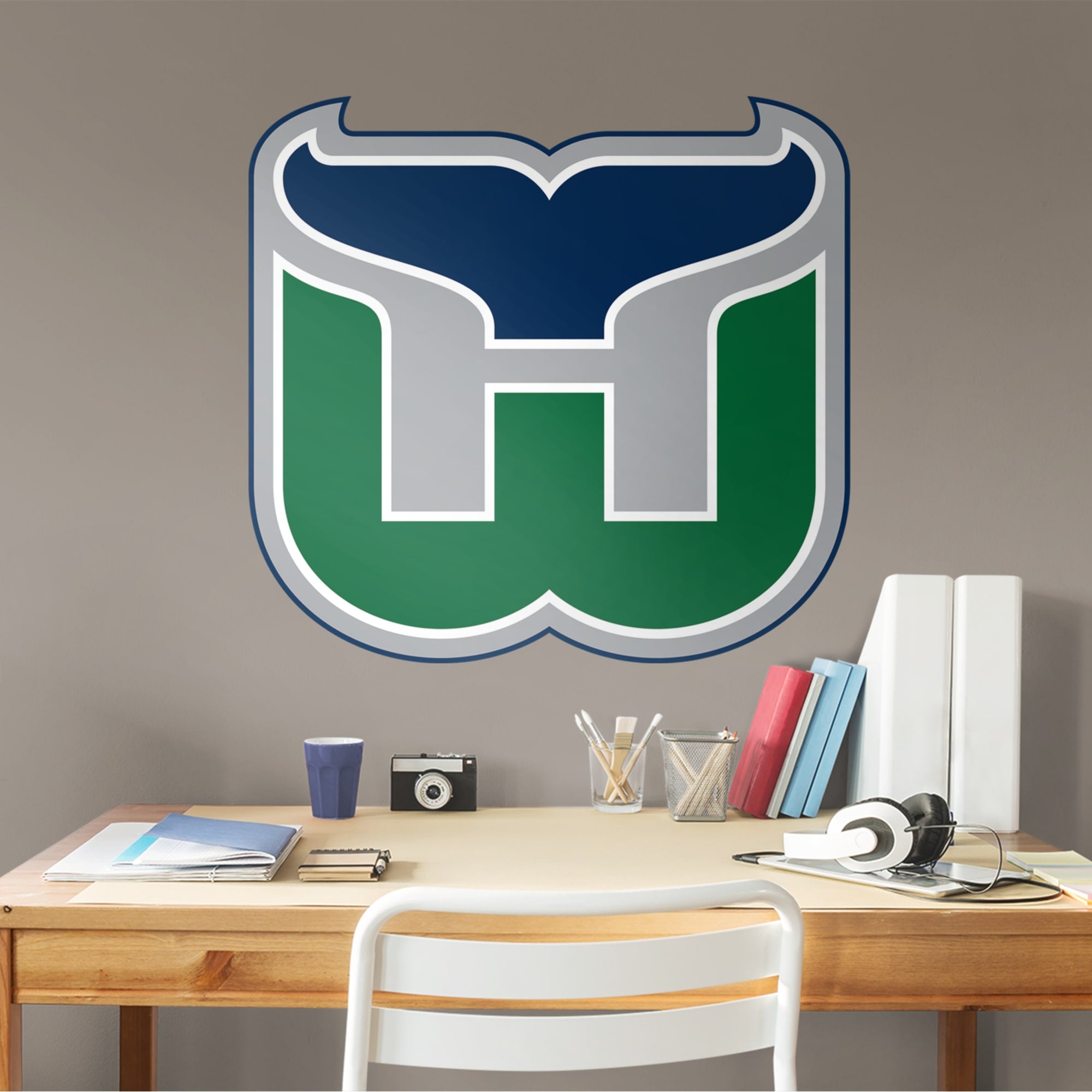 Hartford Whalers for Carolina Hurricanes: Vintage Logo - Officially Licensed NHL Removable Wall Decal 40.0"W x 38.0"H by Fathead