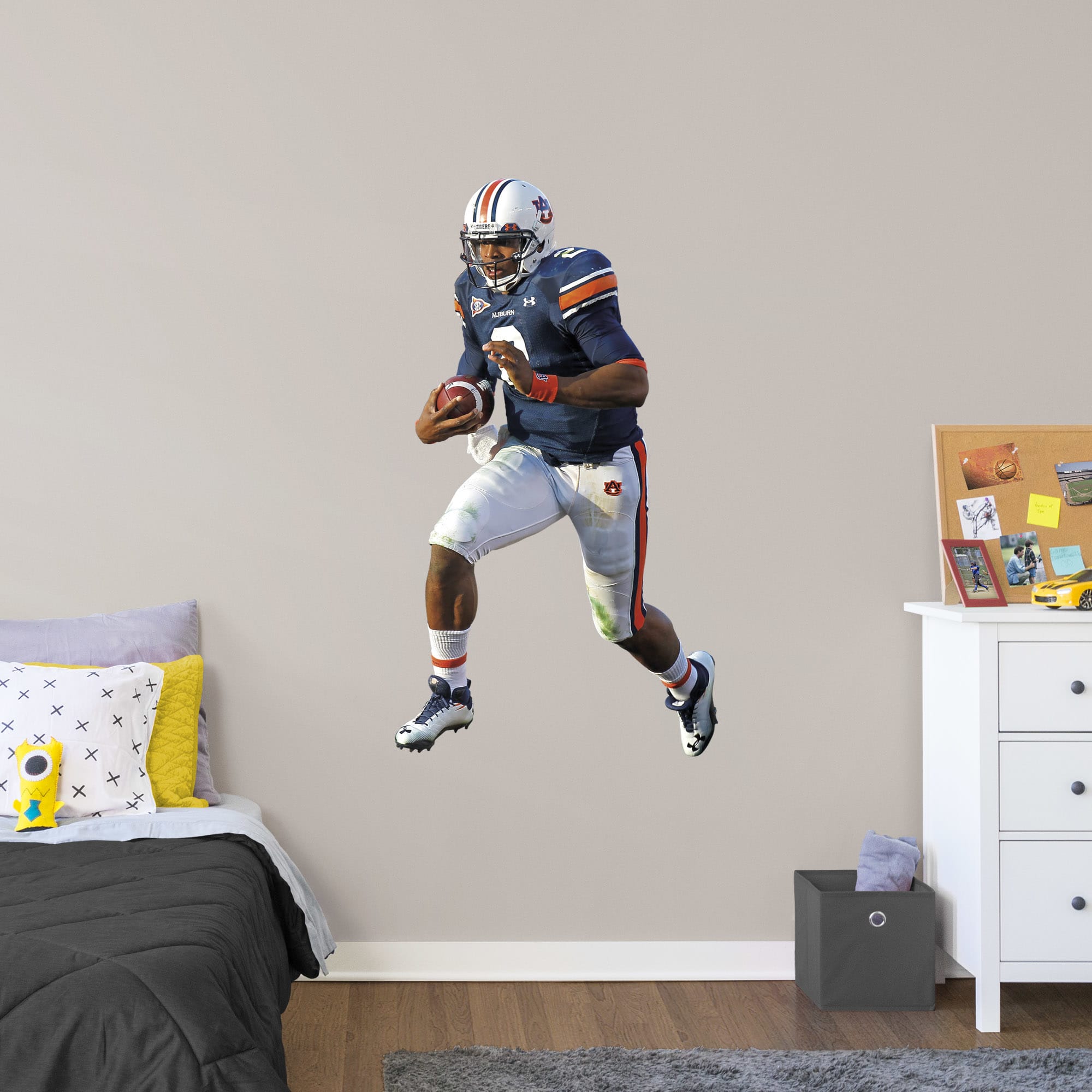 Cam Newton for Auburn Tigers: Auburn - Officially Licensed Removable Wall Decal Giant Athlete + 2 Decals (30"W x 51"H) by Fathea