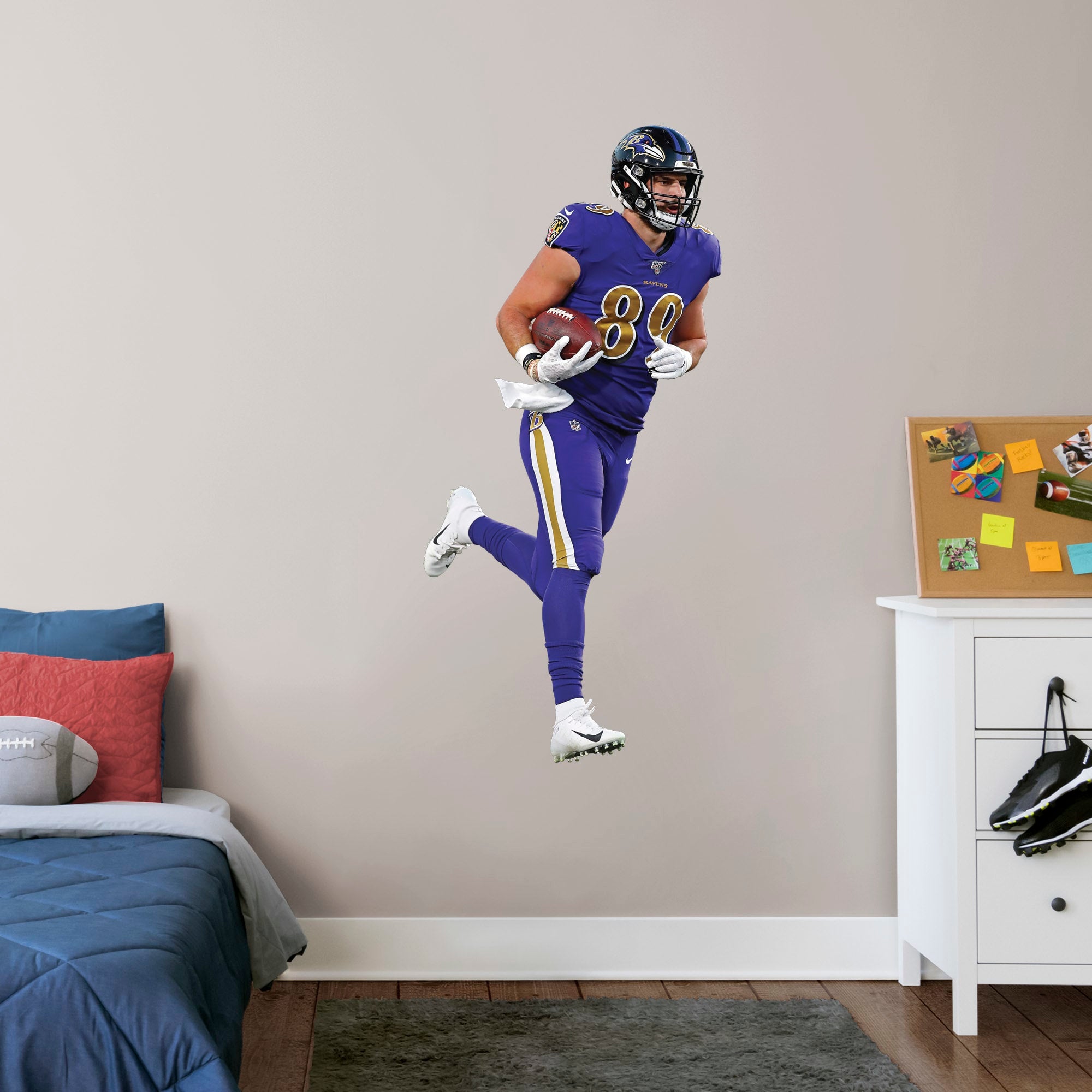 Mark Andrews for Baltimore Ravens - Officially Licensed NFL Removable Wall Decal Giant Athlete + 2 Decals (24"W x 51"H) by Fathe