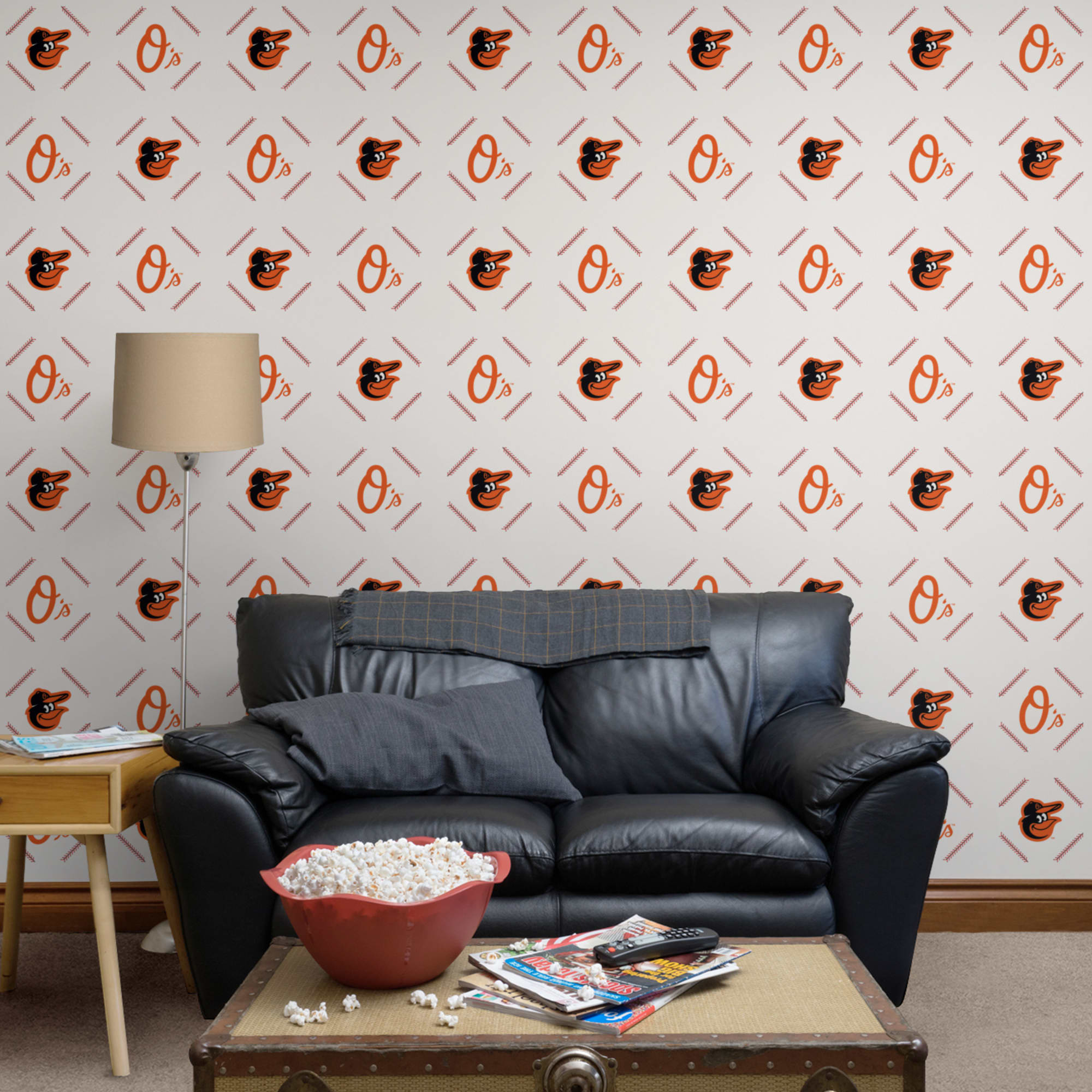 Baltimore Orioles: Stitch Pattern - Officially Licensed Removable Wallpaper 12" x 12" Sample by Fathead