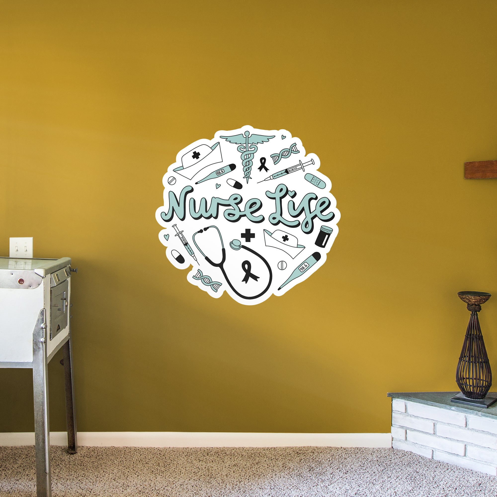 Nurse Life Circle - Officially Licensed Big Moods Removable Wall Decal Giant Decal (37"W x 38"H) by Fathead | Vinyl