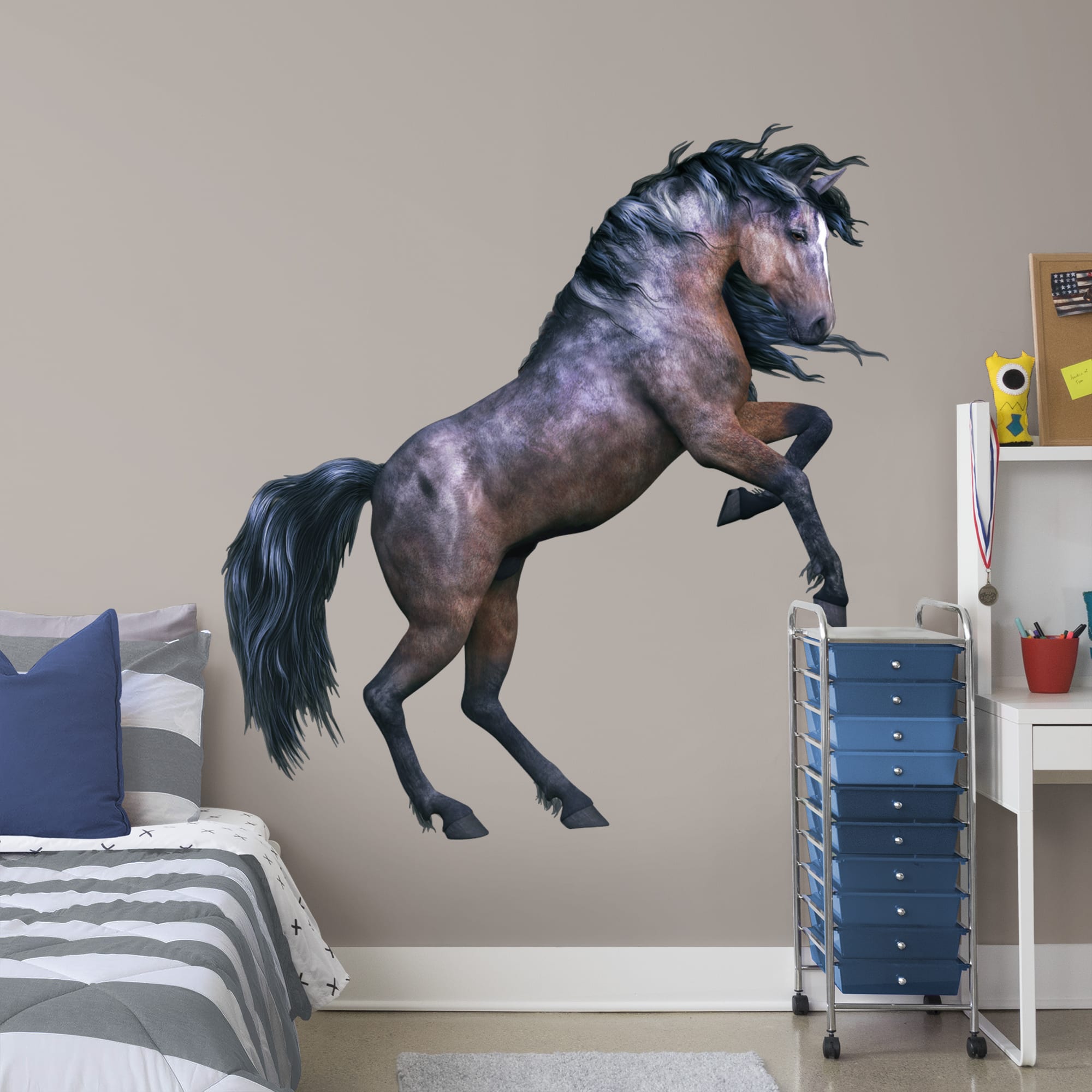 Dark Horse - Removable Vinyl Decal Huge Animal + 2 Decals (62"W x 66"H) by Fathead