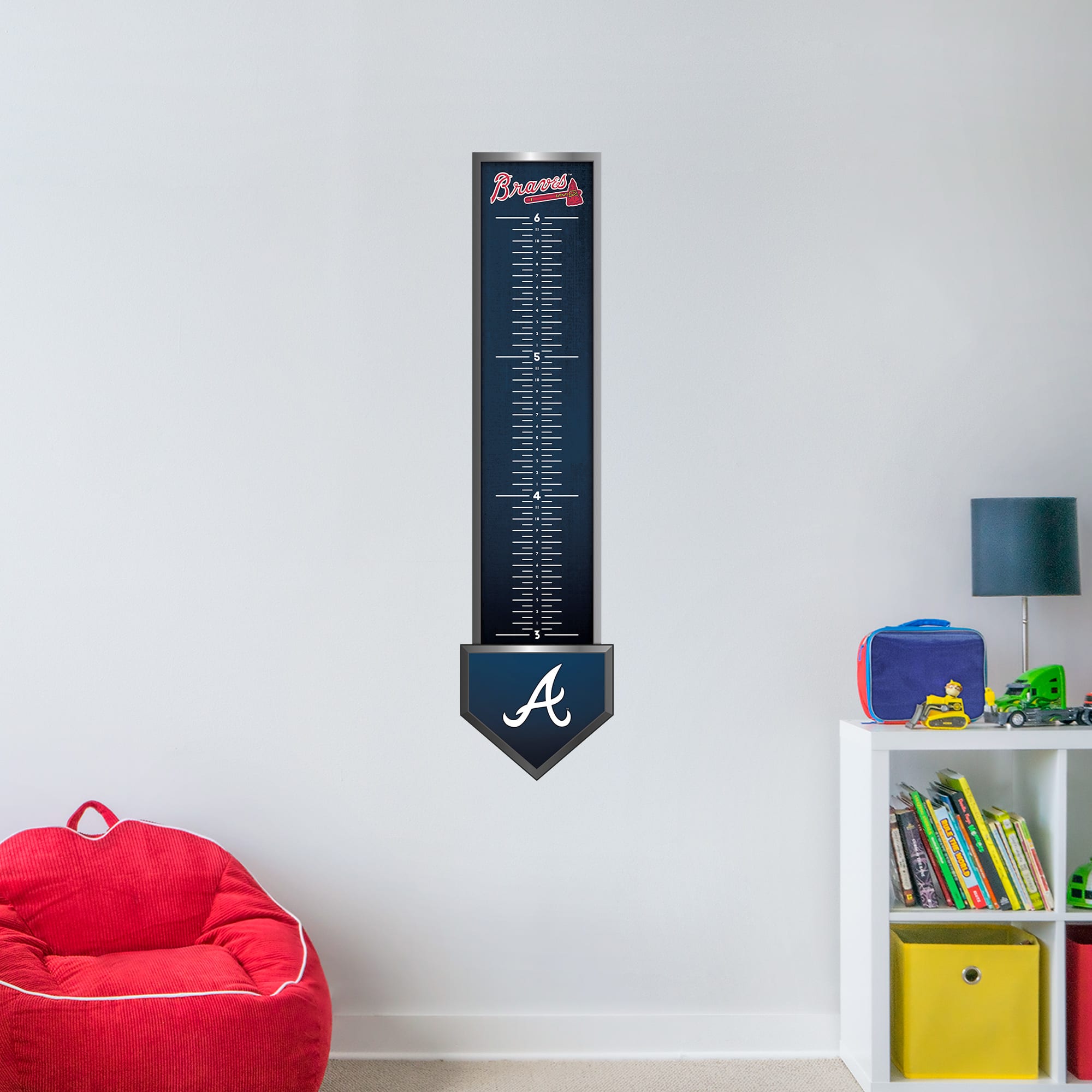 Atlanta Braves: Growth Chart - Officially Licensed MLB Removable Wall Graphic 13"W x 54"H by Fathead | Vinyl