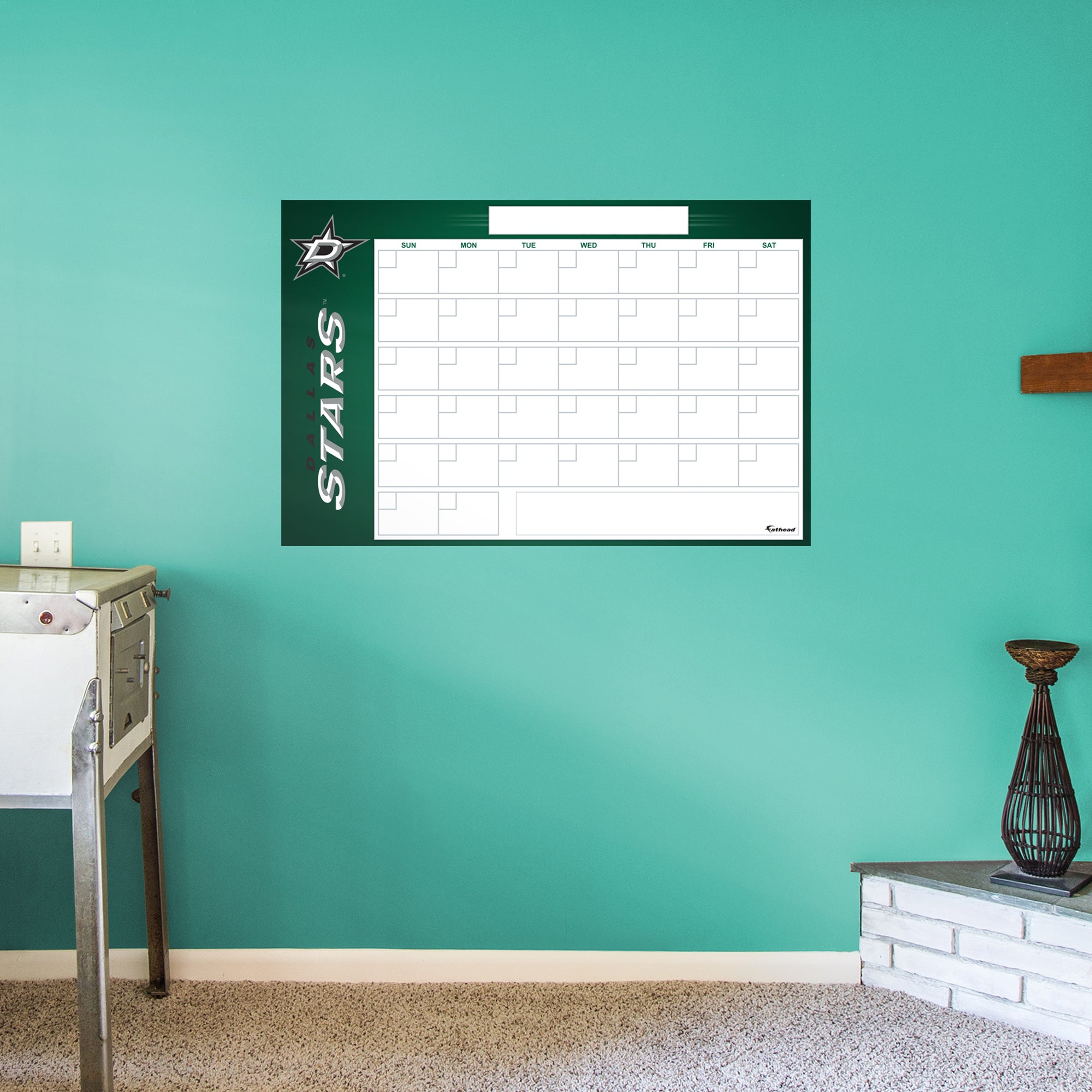 Dallas Stars Dry Erase Calendar - Officially Licensed NHL Removable Wall Decal Giant Decal (57"W x 34"H) by Fathead | Vinyl