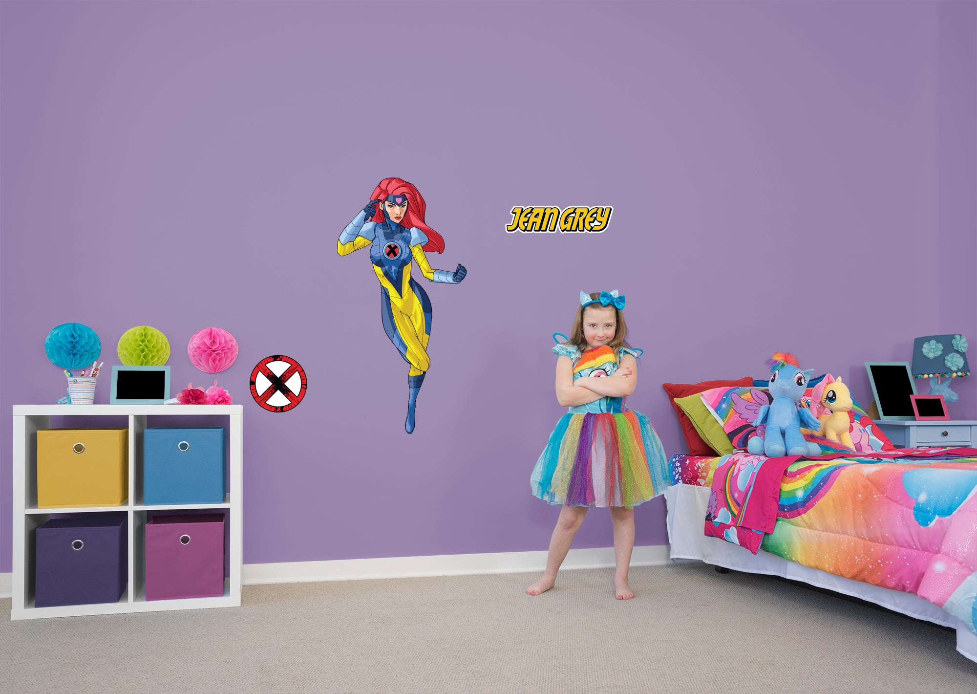 X-Men Jean Grey RealBig - Officially Licensed Marvel Removable Wall Decal Giant Character + 2 Decals (26"W x 51"H) by Fathead |
