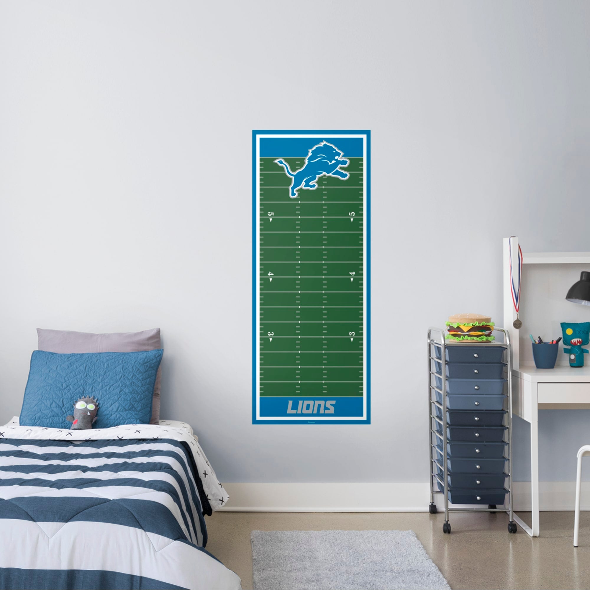 Detroit Lions: Growth Chart - Officially Licensed NFL Removable Wall Graphic 24.0"W x 59.0"H by Fathead | Vinyl