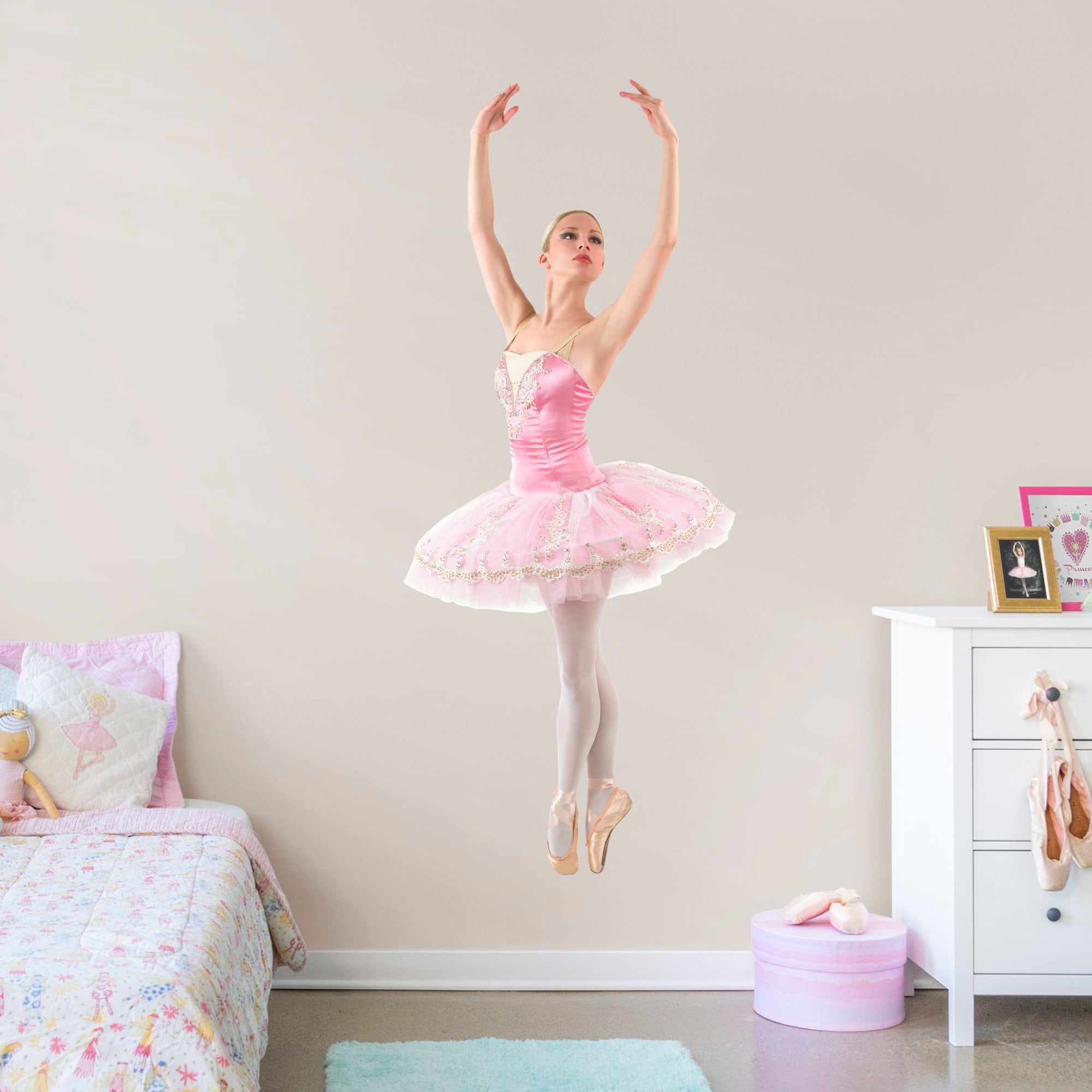 Ballet: Ballerina - Removable Vinyl Decal Life-Size Character + 2 Decals (33"W x 78"H) by Fathead