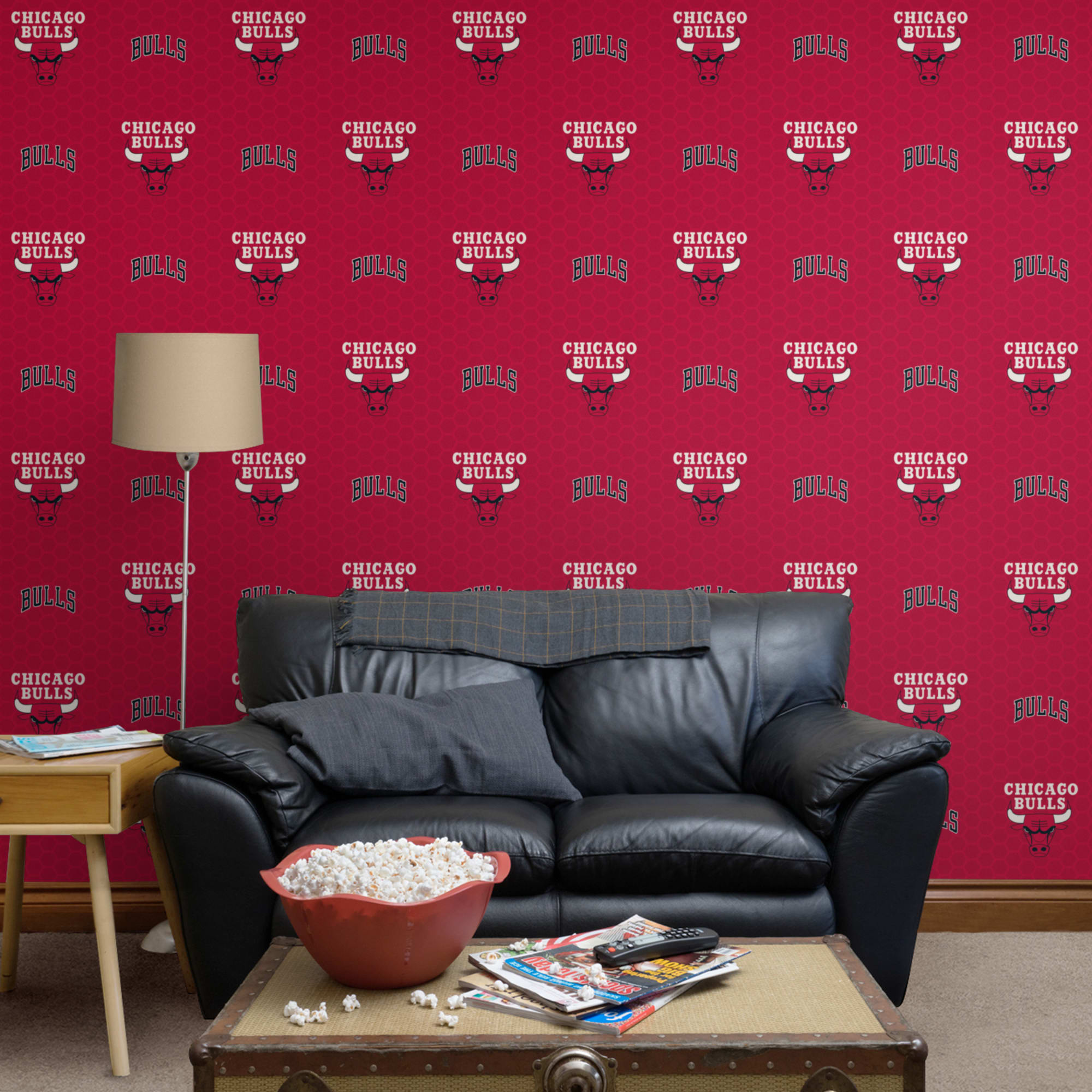 Chicago Bulls: Logo Pattern - Officially Licensed Removable Wallpaper 12" x 12" Sample by Fathead