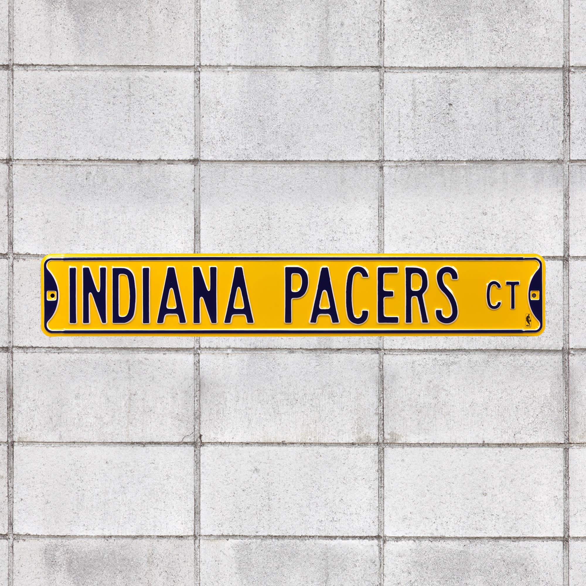 Indiana Pacers: Court - Officially Licensed NBA Metal Street Sign 36.0"W x 6.0"H by Fathead | 100% Steel