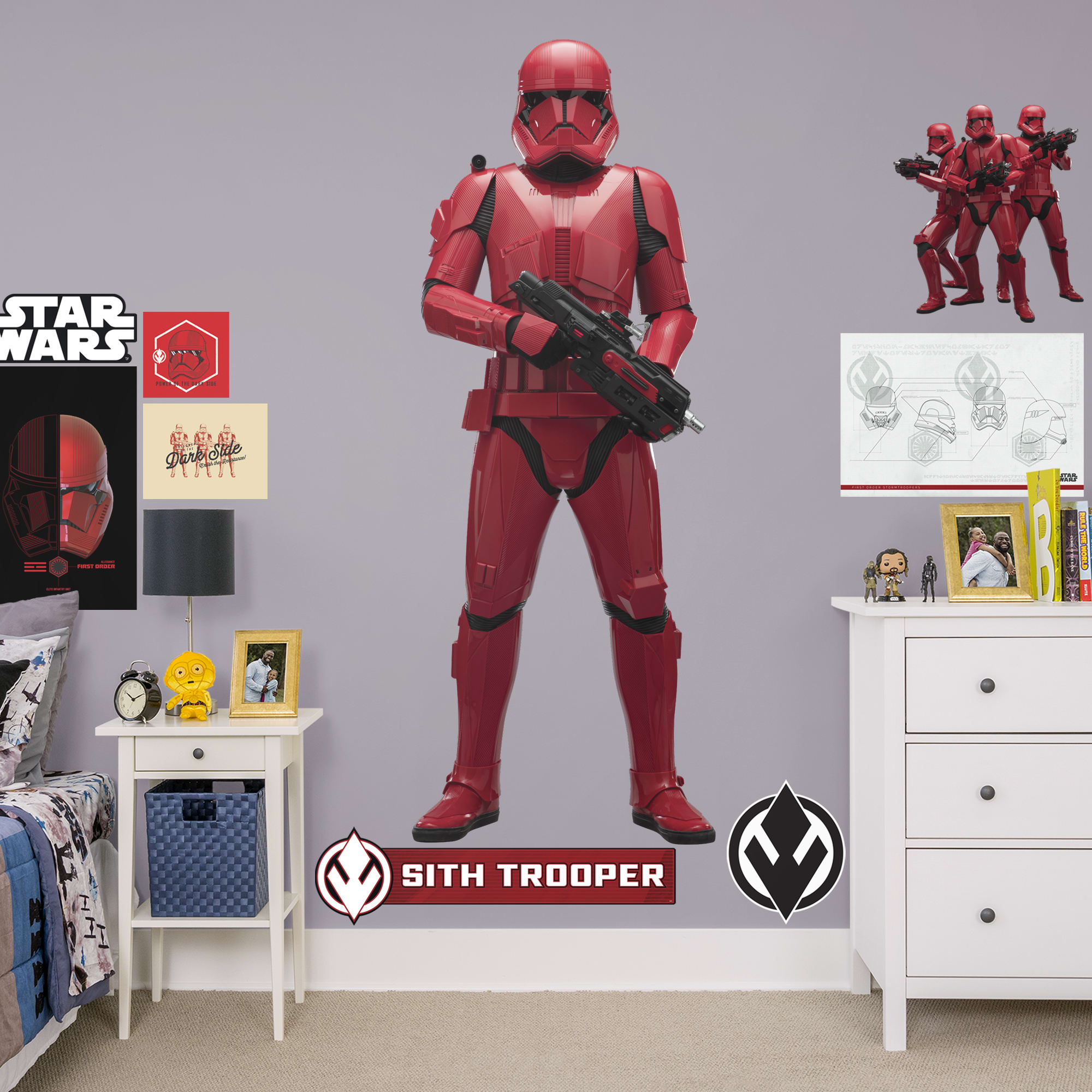 Sith Trooper - Officially Licensed Removable Wall Decal Life-Size Character + 9 Decals (30"W x 78"H) by Fathead | Vinyl