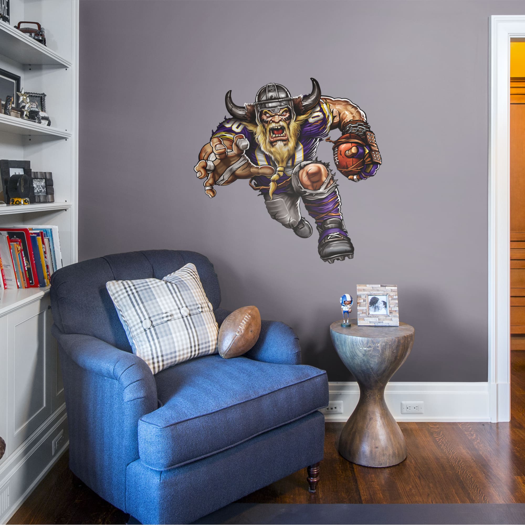 Minnesota Vikings: Vicious Viking - Officially Licensed NFL Removable Wall Decal 38.0"W x 38.0"H by Fathead | Vinyl
