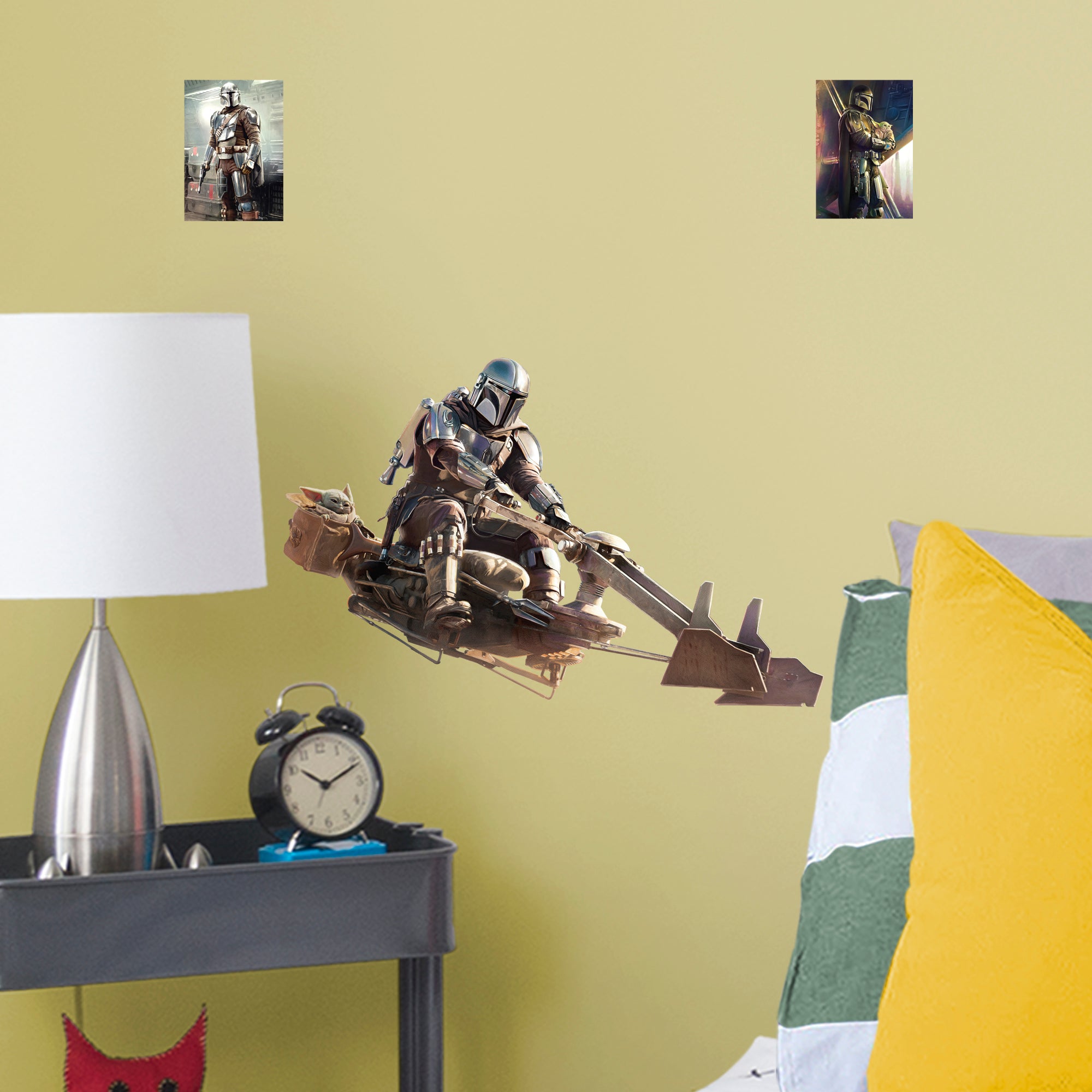 The Mandalorian and Child Speeder Bike - Officially Licensed Star Wars Removable Wall Decal Large by Fathead | Vinyl