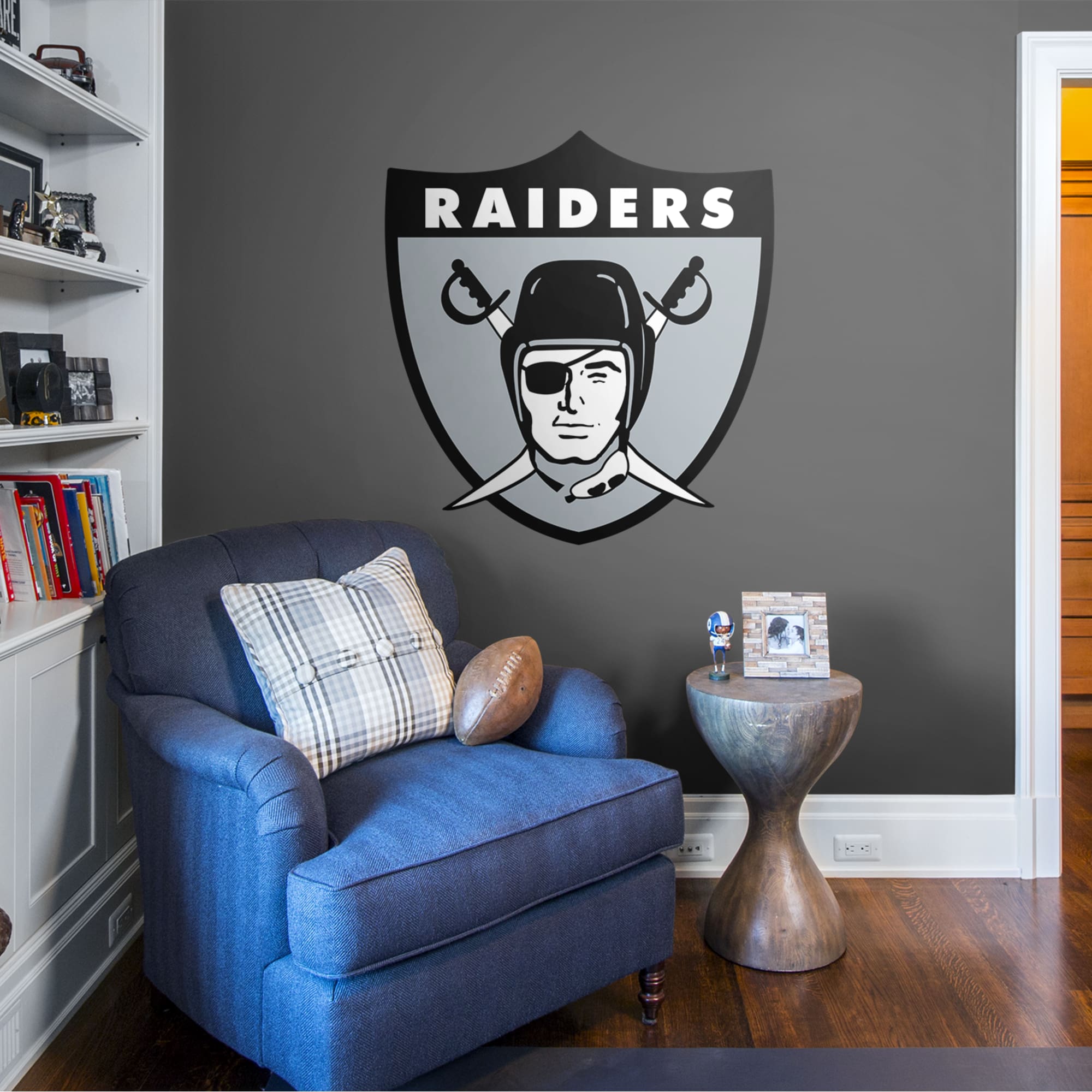 Las Vegas Raiders: Original AFL Logo - Officially Licensed NFL Removable Wall Decal 43.0"W x 39.0"H by Fathead | Vinyl
